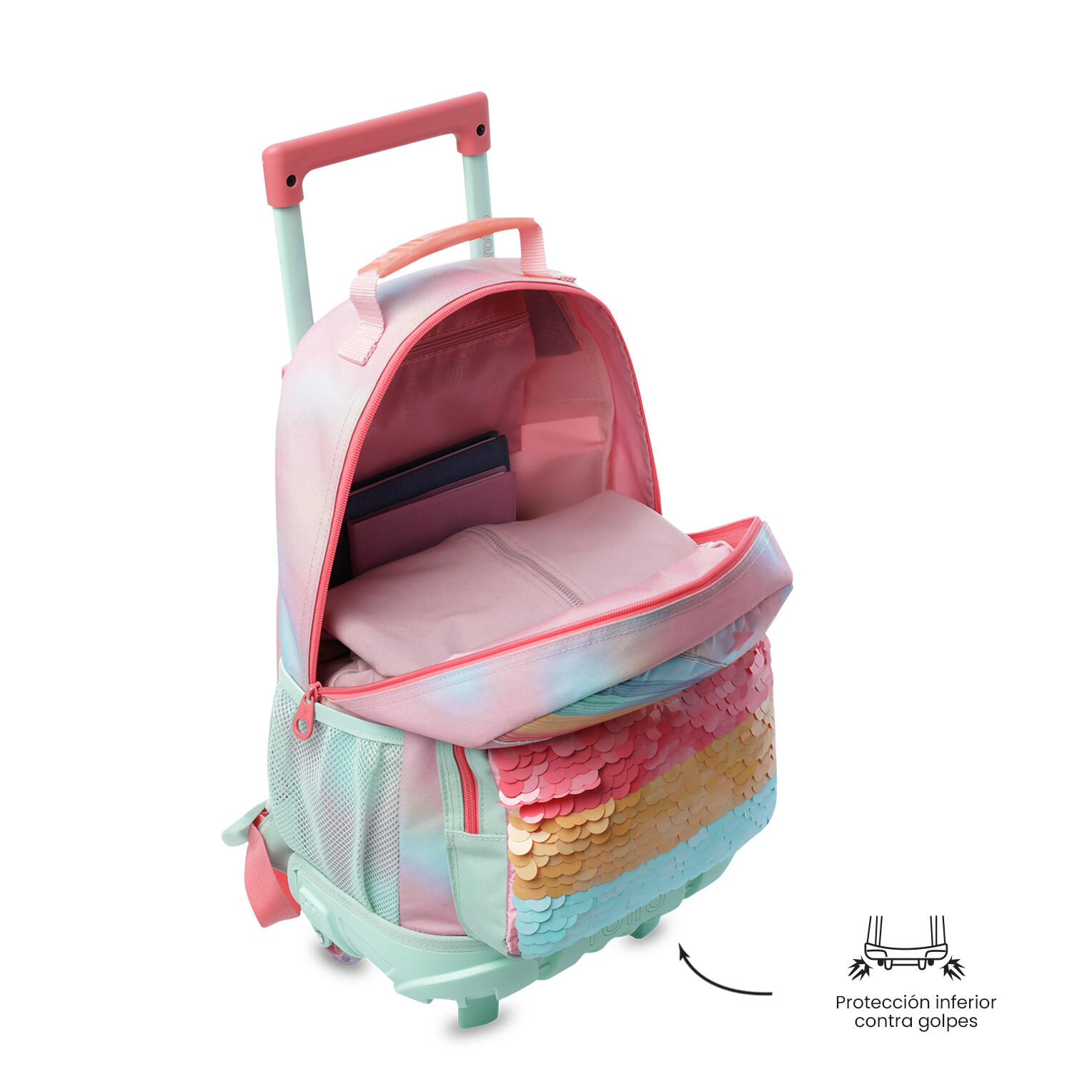 Totto Mochila infantil ruedas Rainbow Star M Rainbow Star Poliéster 29.5 x 41.5 5/5