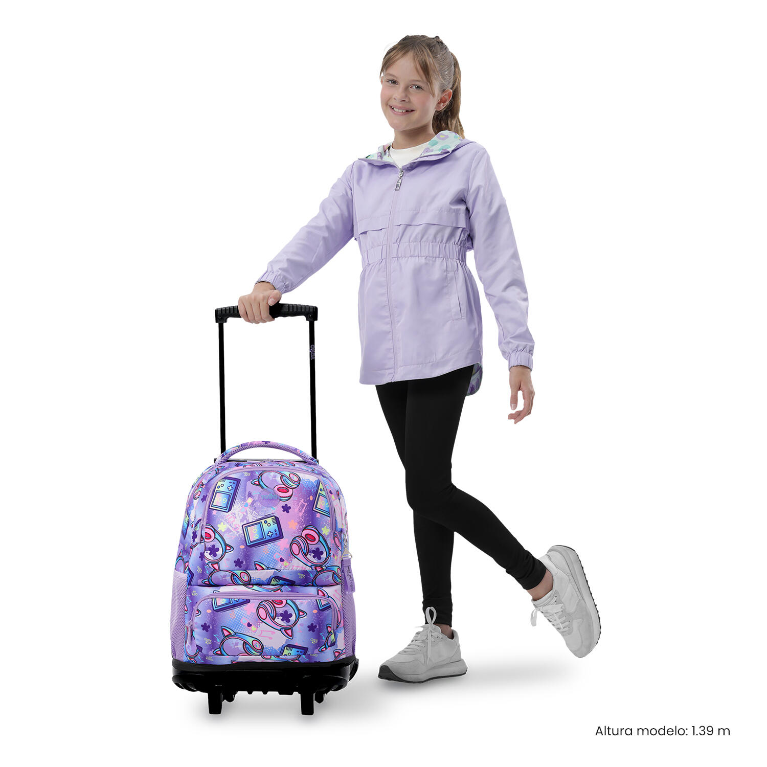 Totto Mochila infantil ruedas SKL L Meowsical Poliéster 32 x 45.5 x 18 cm 2/5