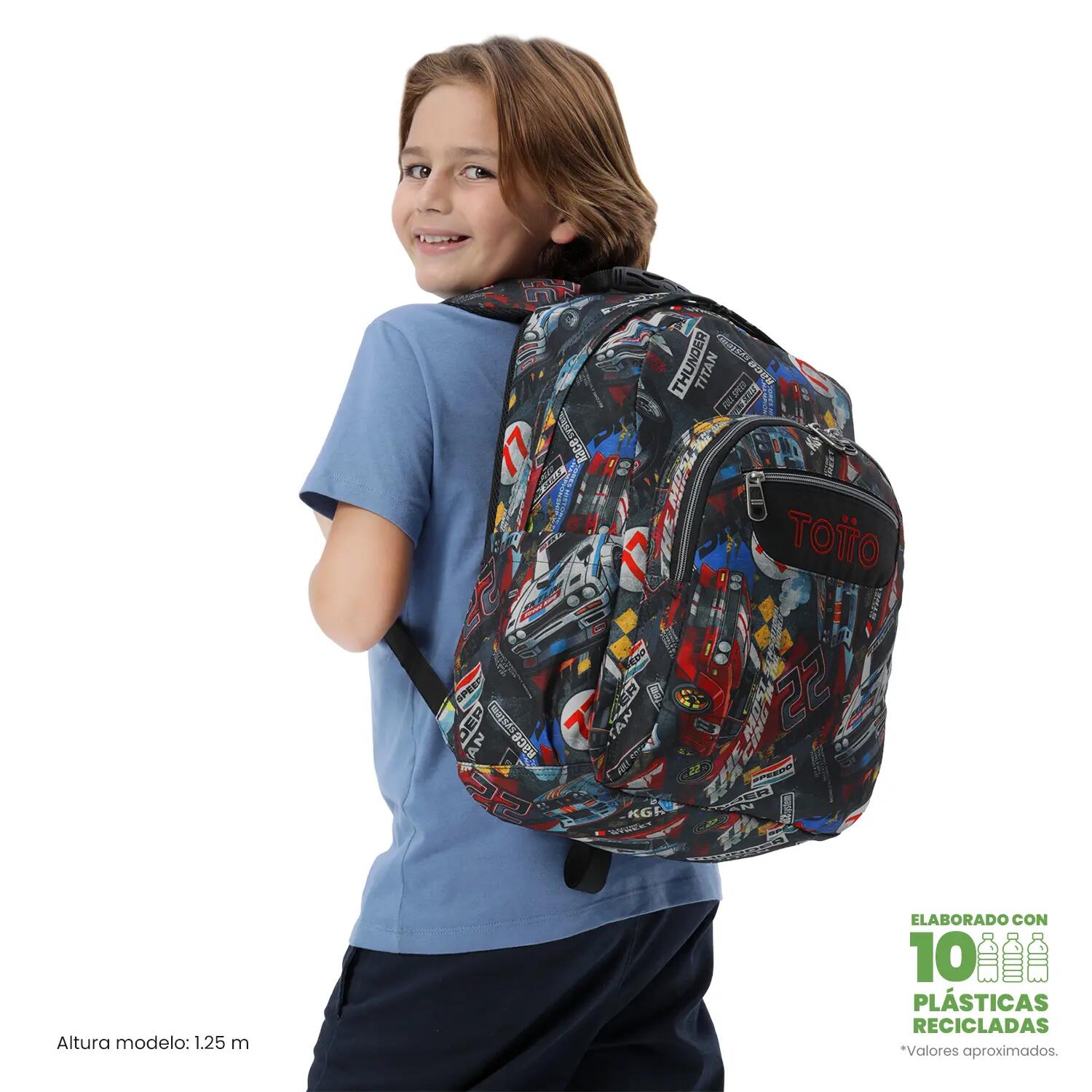 Totto Mochila escolar Acuareles Rally Red Poliéster 33 x 44 x 14 cm 2/5