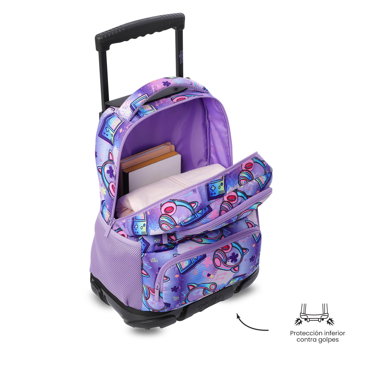 Totto Mochila infantil ruedas SKL L Meowsical Poliéster 32 x 45.5 x 18 cm 5/5