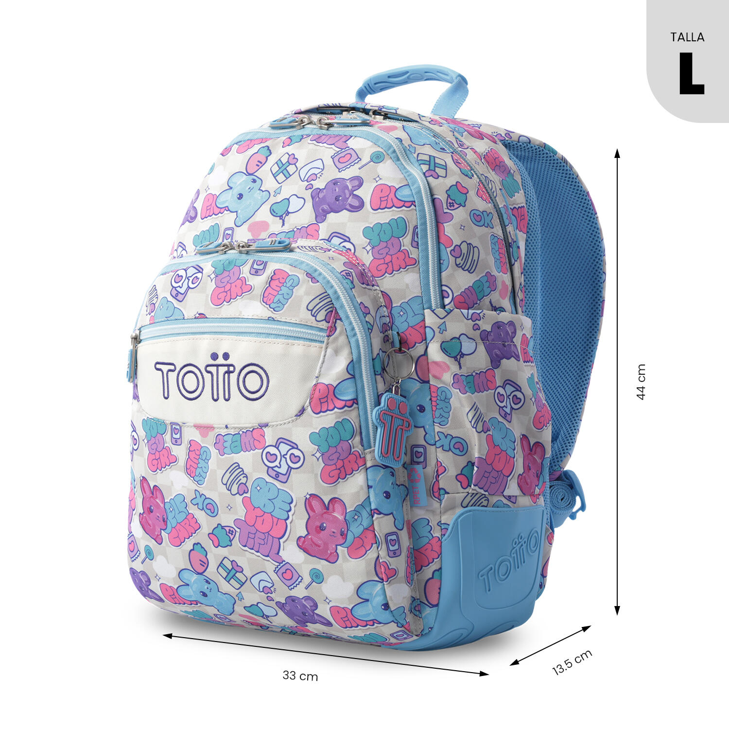 Totto Mochila escolar Rayol Gommis Poliéster 33 x 44 x 13.5 cm 3/5