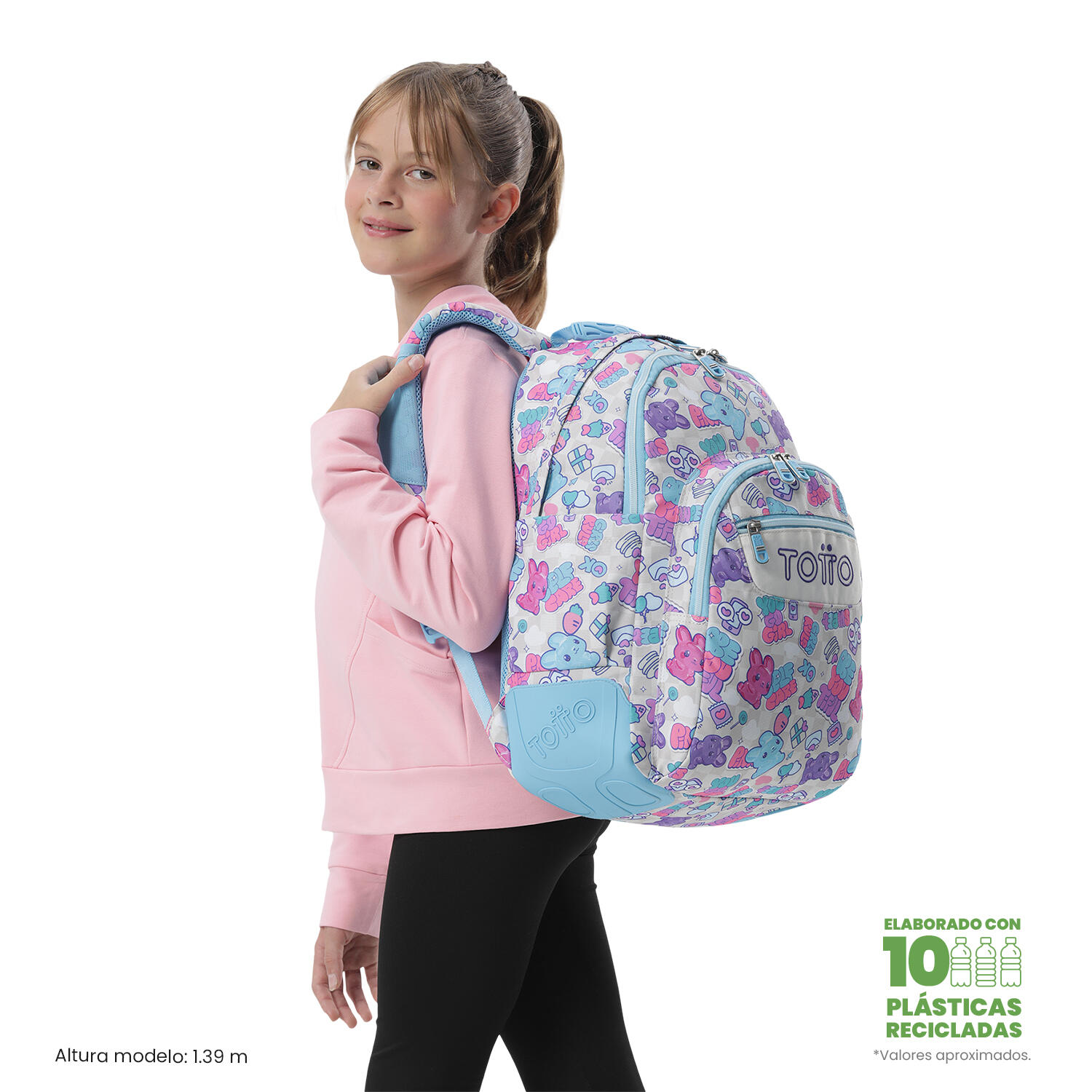 Totto Mochila escolar Rayol Gommis Poliéster 33 x 44 x 13.5 cm 2/5