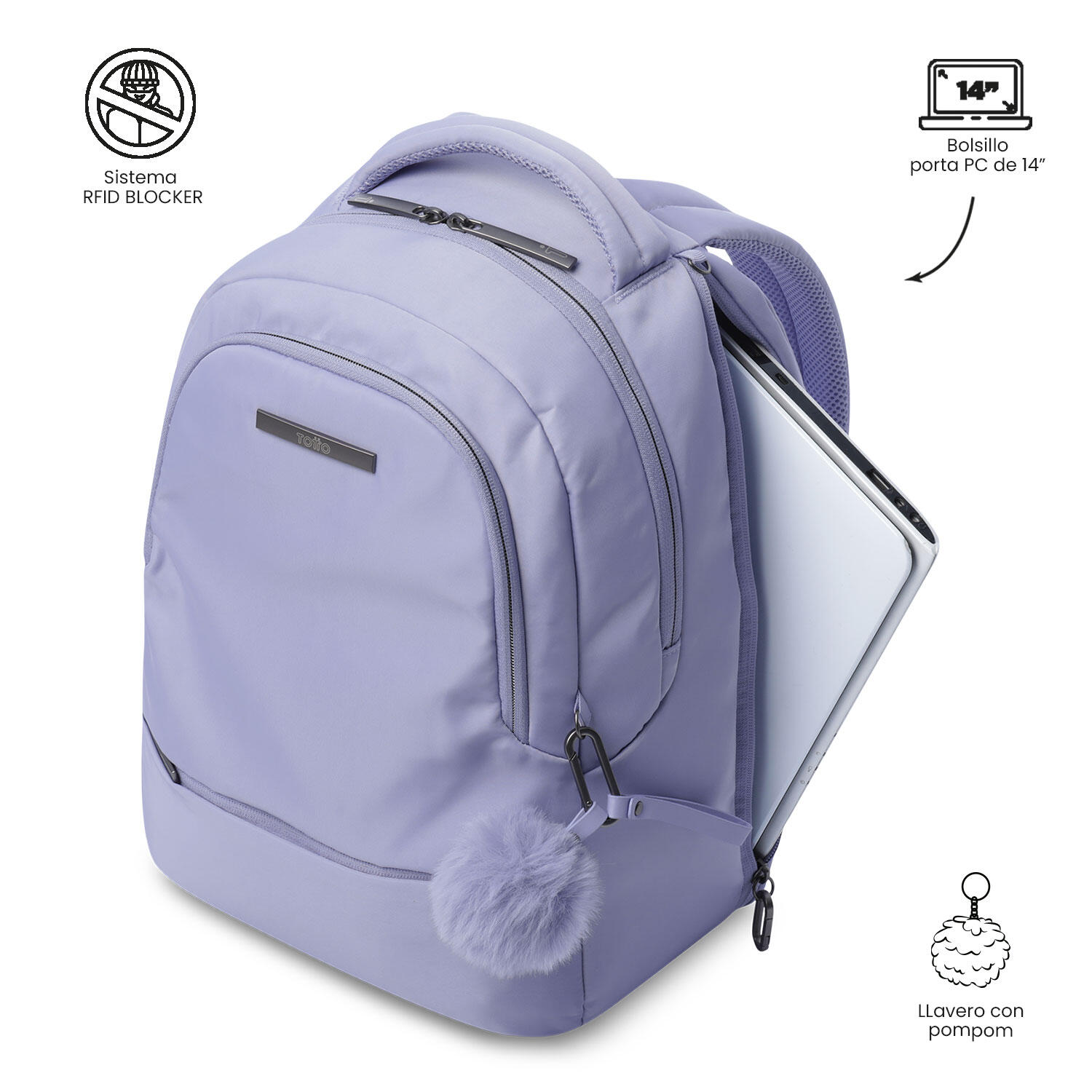 Totto Mochila ejecutiva Adelaide 2 2.0 Cosmic Sky Poliéster 30 x 42 x 14 cm 5/5