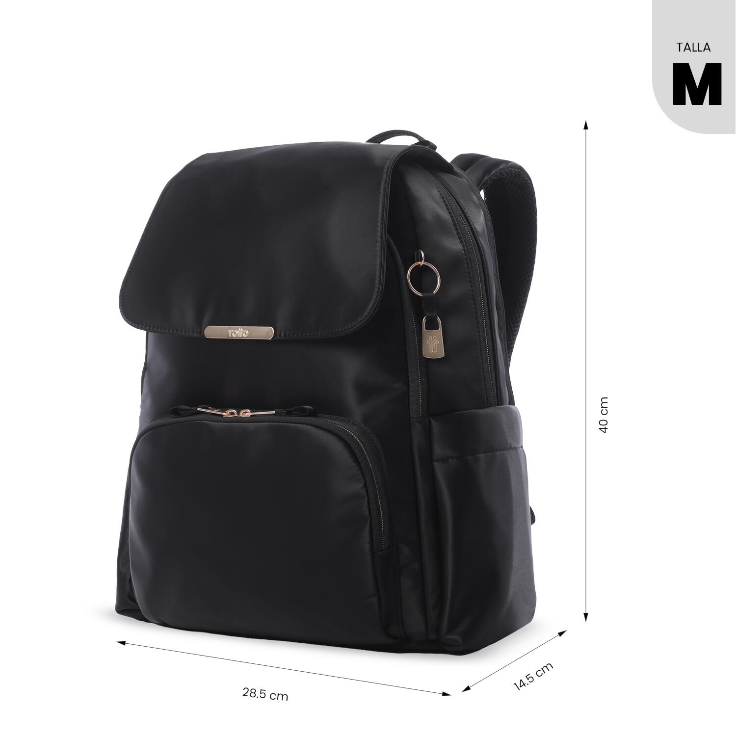 Totto Mochila ejecutiva Bel 2.0 Negro/Black Poliéster 28.5 x 40 x 14.5 cm 3/5