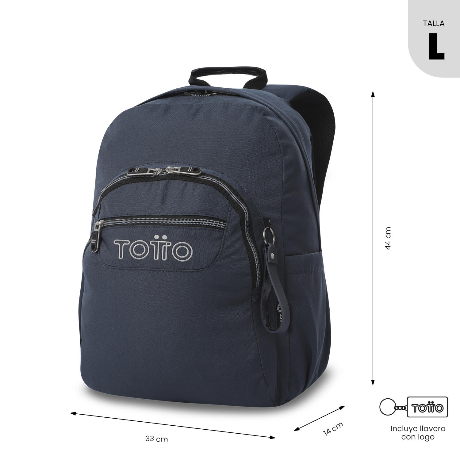 Totto Mochila escolar Acuarela Ecole Solid Dress Blues Poliéster 33 x 44 x 14 c 3/5