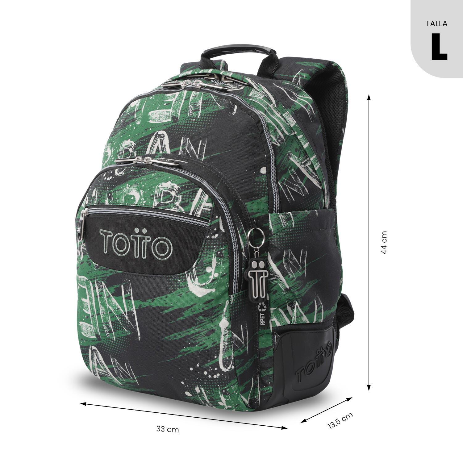 Totto Mochila escolar Rayol Grounge Poliéster 33 x 44 x 13.5 cm 3/5