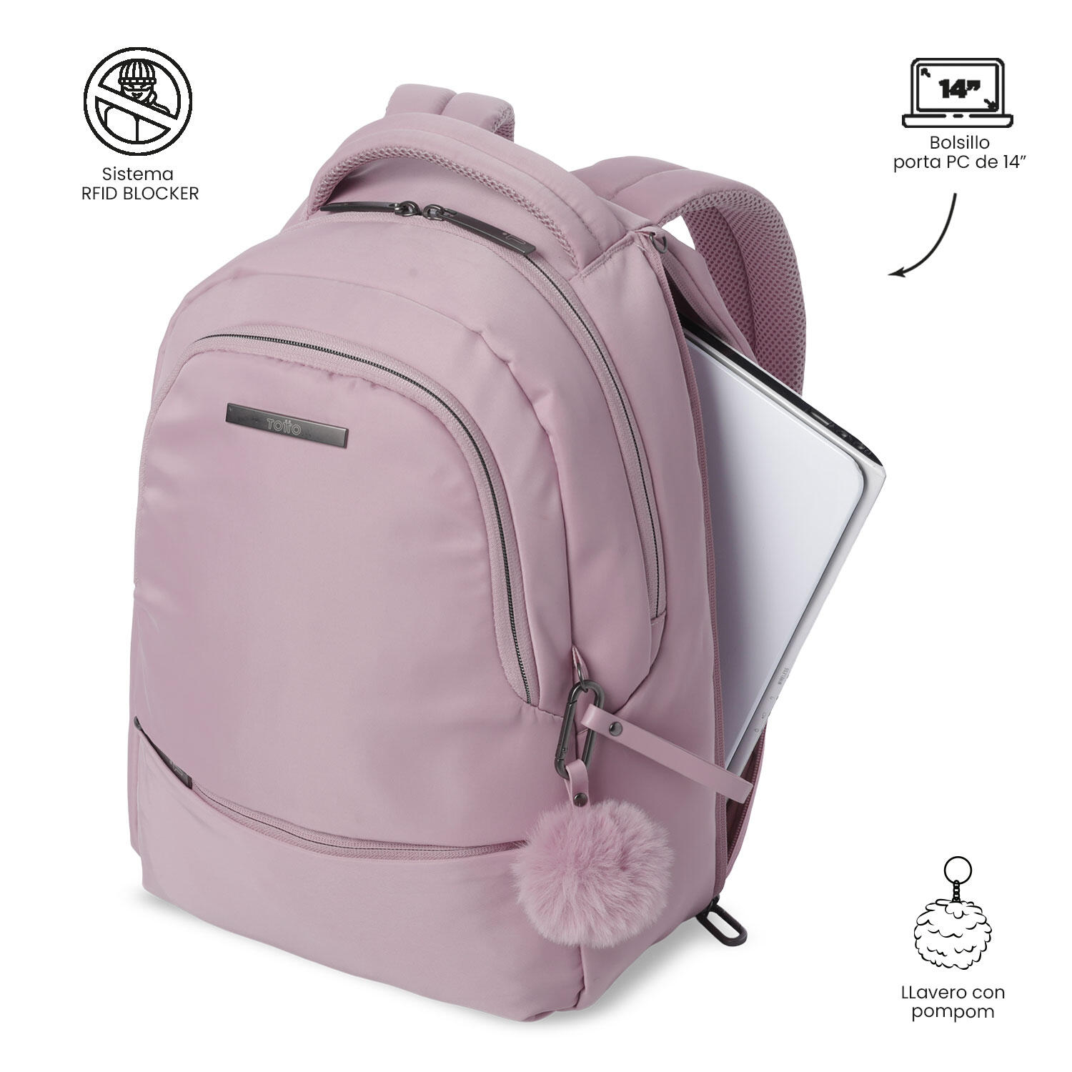 Totto Mochila ejecutiva Adelaide 2 2.0 Zephyr Poliéster 30 x 42 x 14 cm 5/5