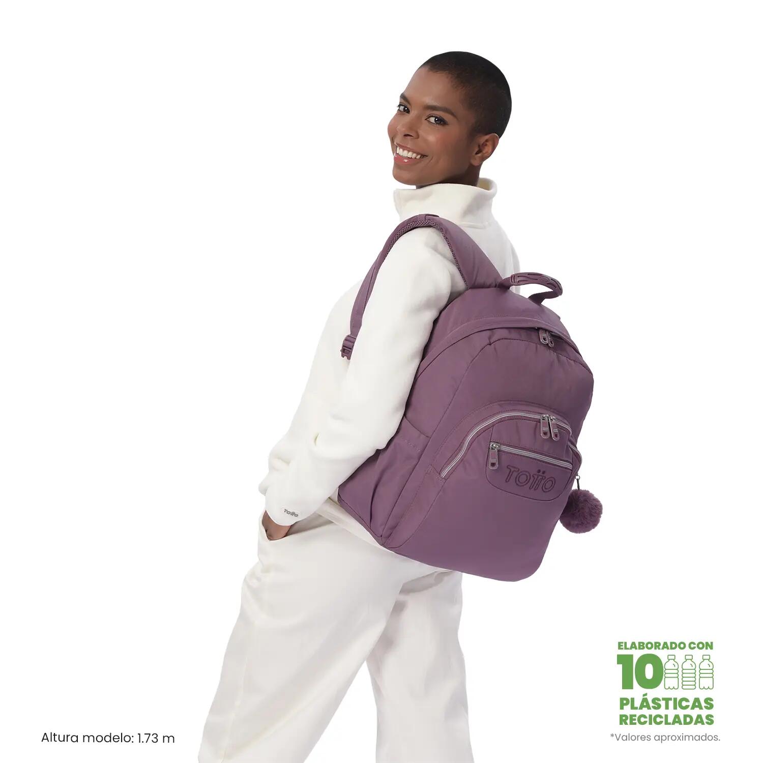 Totto Mochila escolar Acuarela Ecole Solid Grape Nectar Poliéster 33 x 44 x 14 2/5