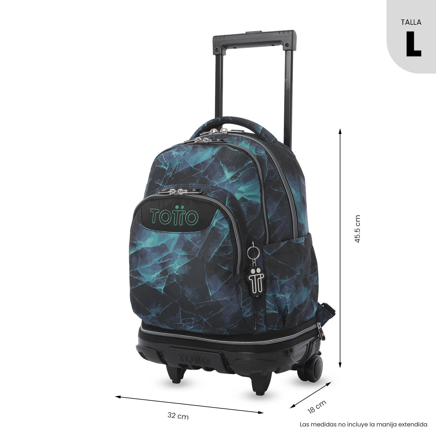 Totto Mochila escolar ruedas Tiza Desmontable Gelido Poliéster 32 x 45.5 x 18 c 3/5