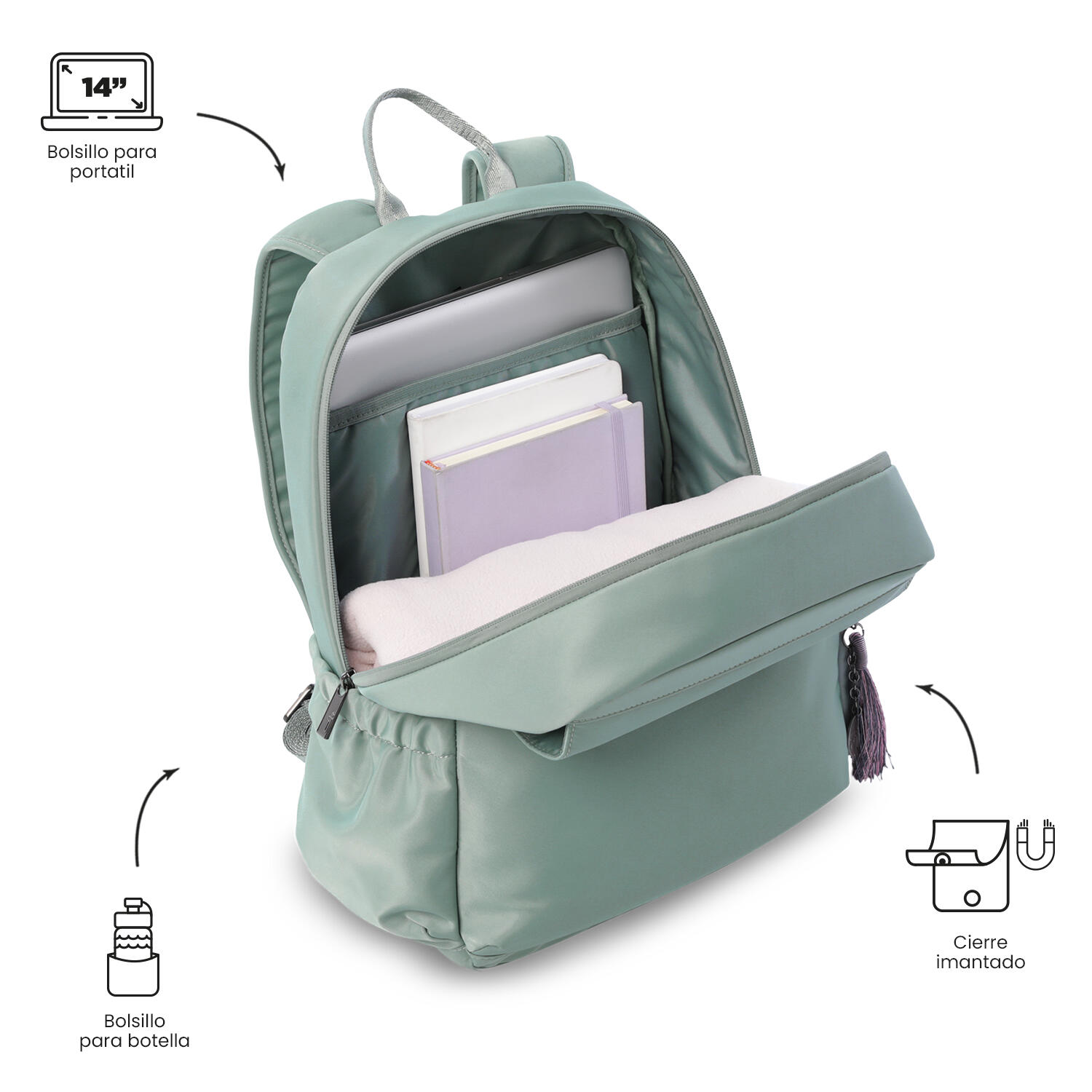 Totto Mochila ejecutiva Corneana  M Green Milieu/Salute/Zephyr Poliéster 29 x 4 5/5