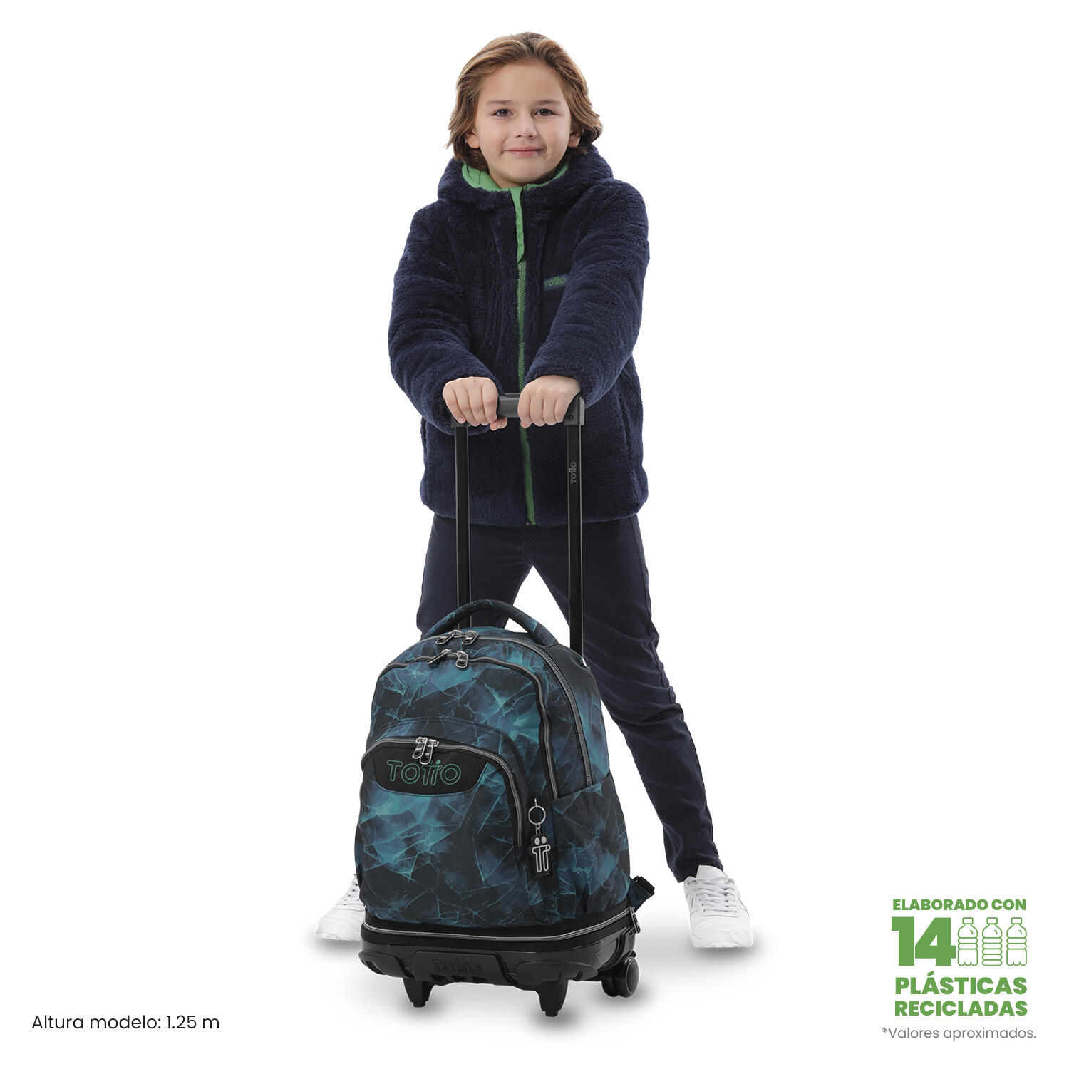 Totto Mochila escolar ruedas Tiza Desmontable Gelido Poliéster 32 x 45.5 x 18 c 2/5