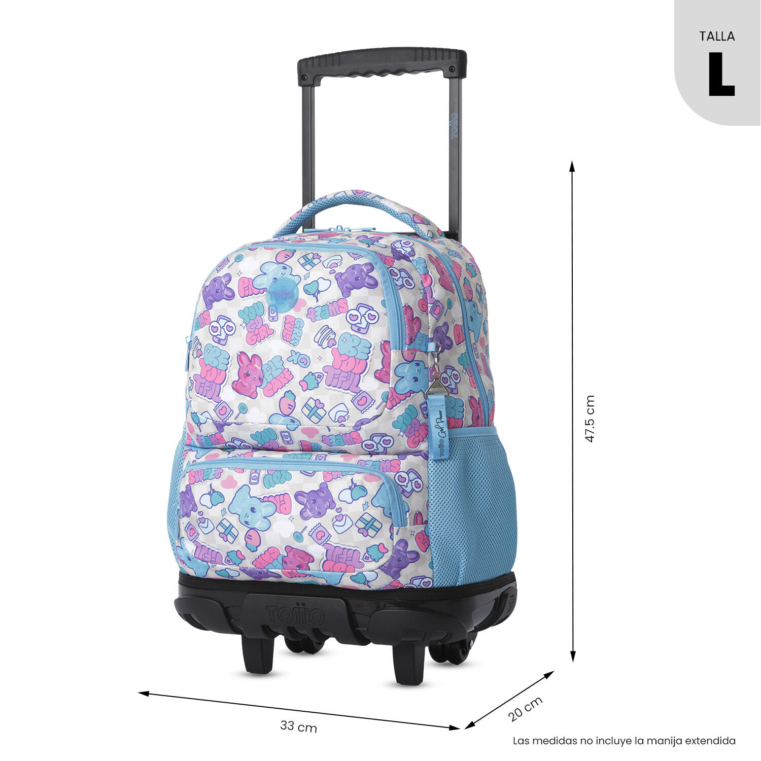 Totto Mochila infantil ruedas SKL L Gommis Poliéster 32 x 45.5 x 18 cm 3/5
