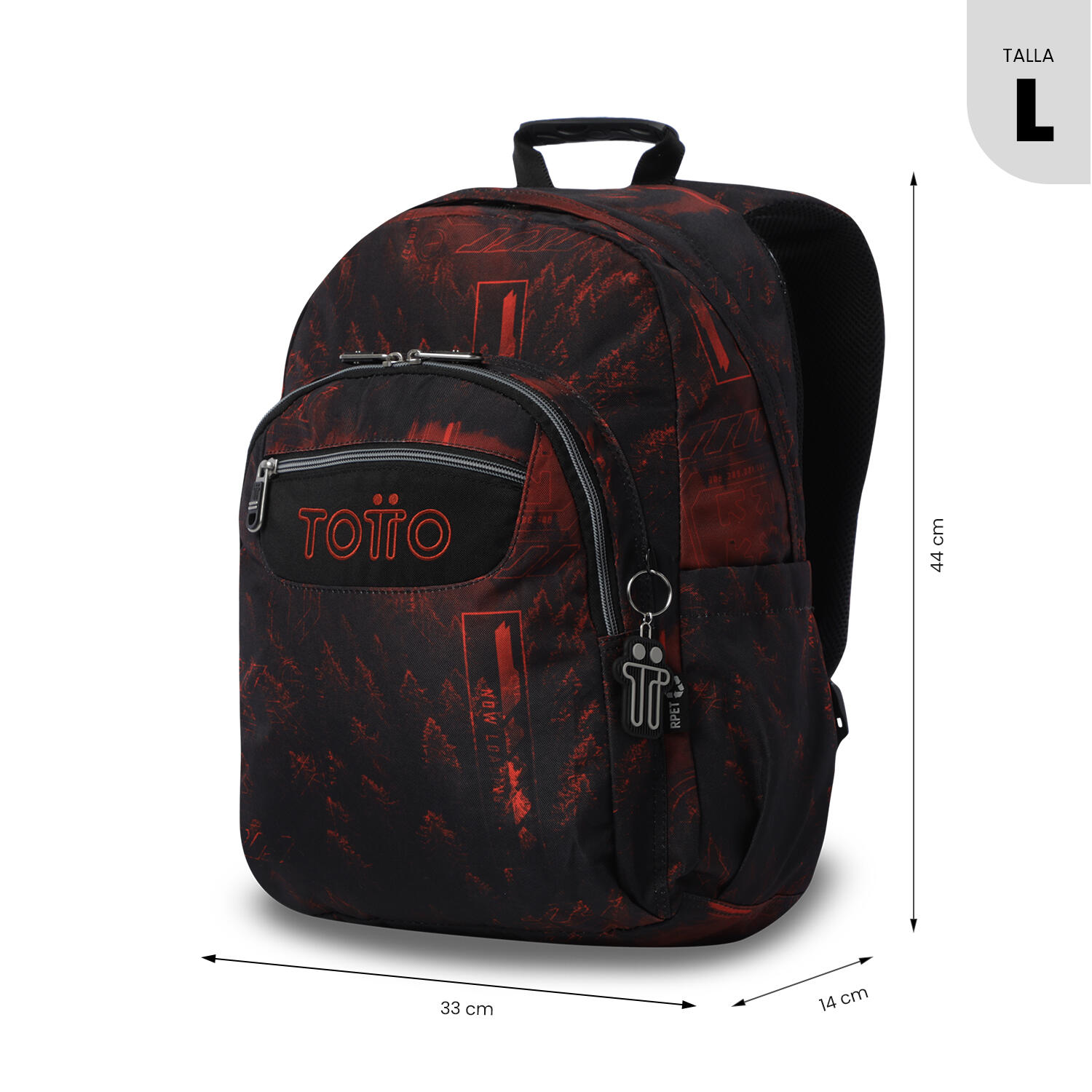 Totto Mochila escolar Acuareles Bosque Digital Poliéster 33 x 44 x 14 cm 3/5
