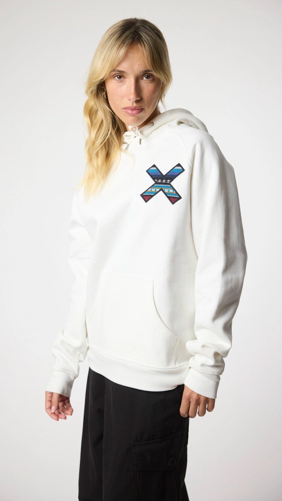 Sudadera con Capucha Blue Banana Blanco Roto de Algodón 100% Orgánico 4/7