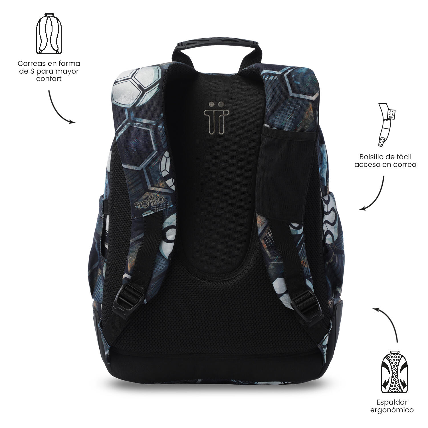 Totto Mochila escolar Rayol Verat Soccer Poliéster 33 x 44 x 13.5 cm 4/5
