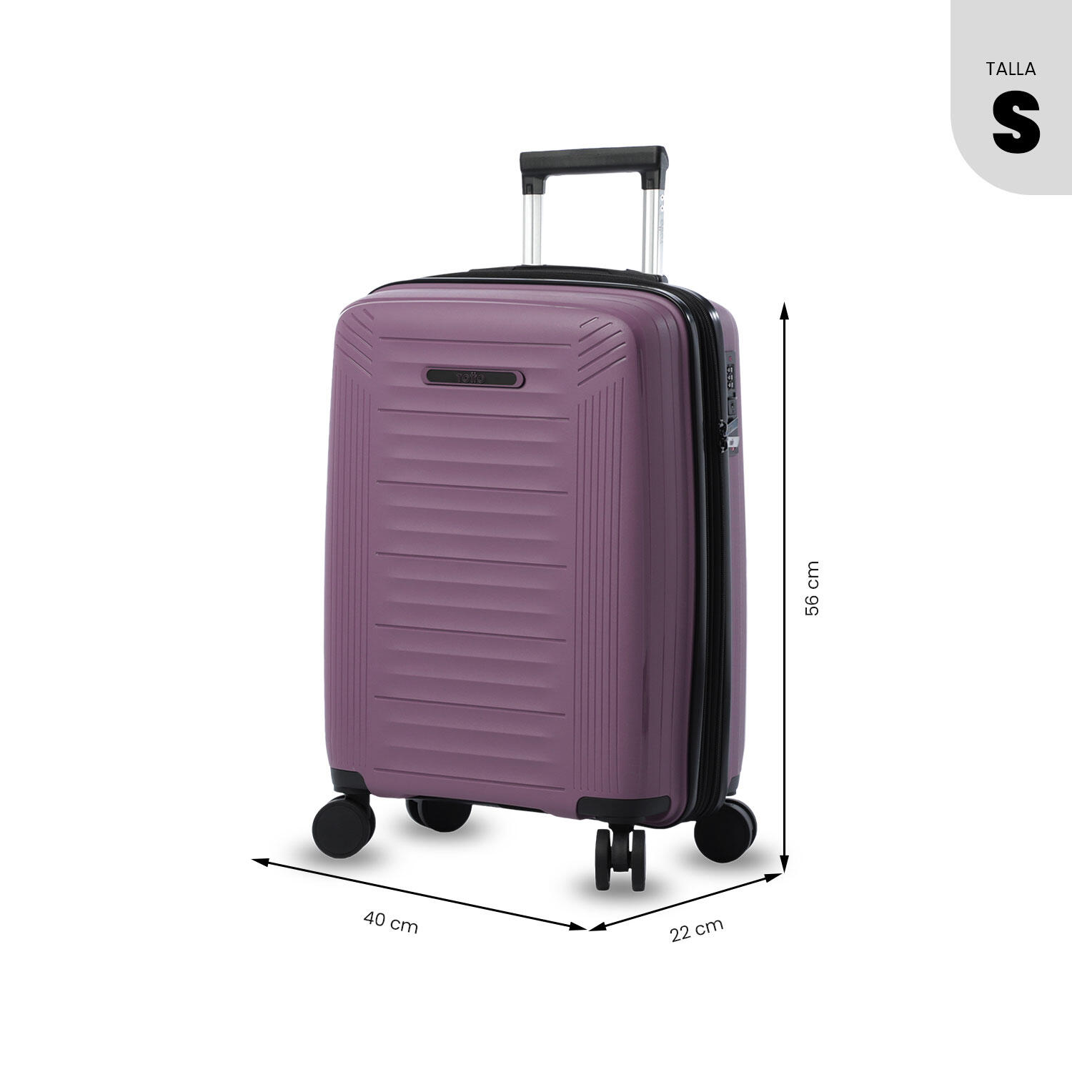 Totto Maleta de cabina Trulli S2 Grape Nectar/Negro Polipropileno 35.5 x 47 x 2 3/5