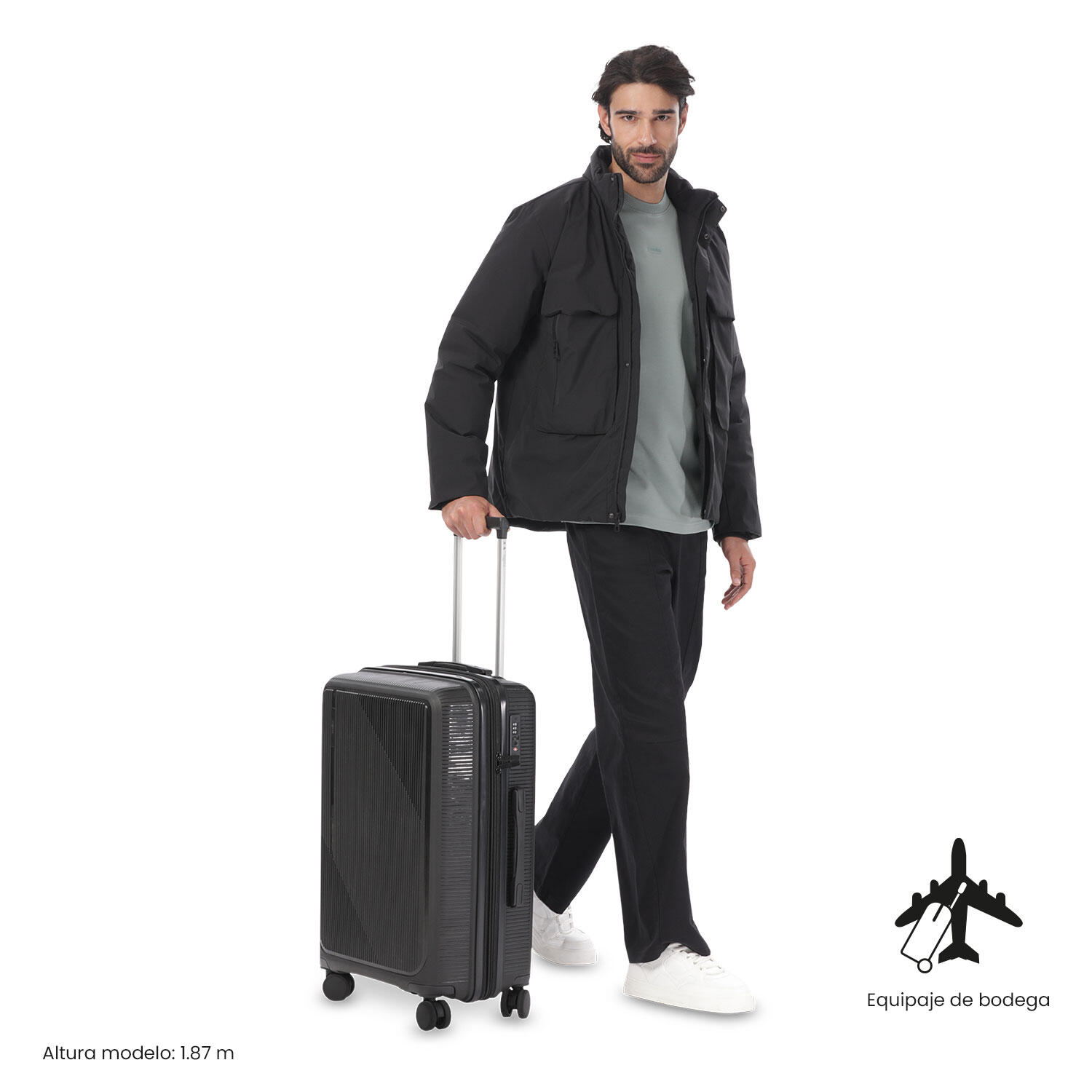 Totto Maleta mediana Drifter Negro/Black Polipropileno 45 x 58.5 x 25.5 cm 2/5