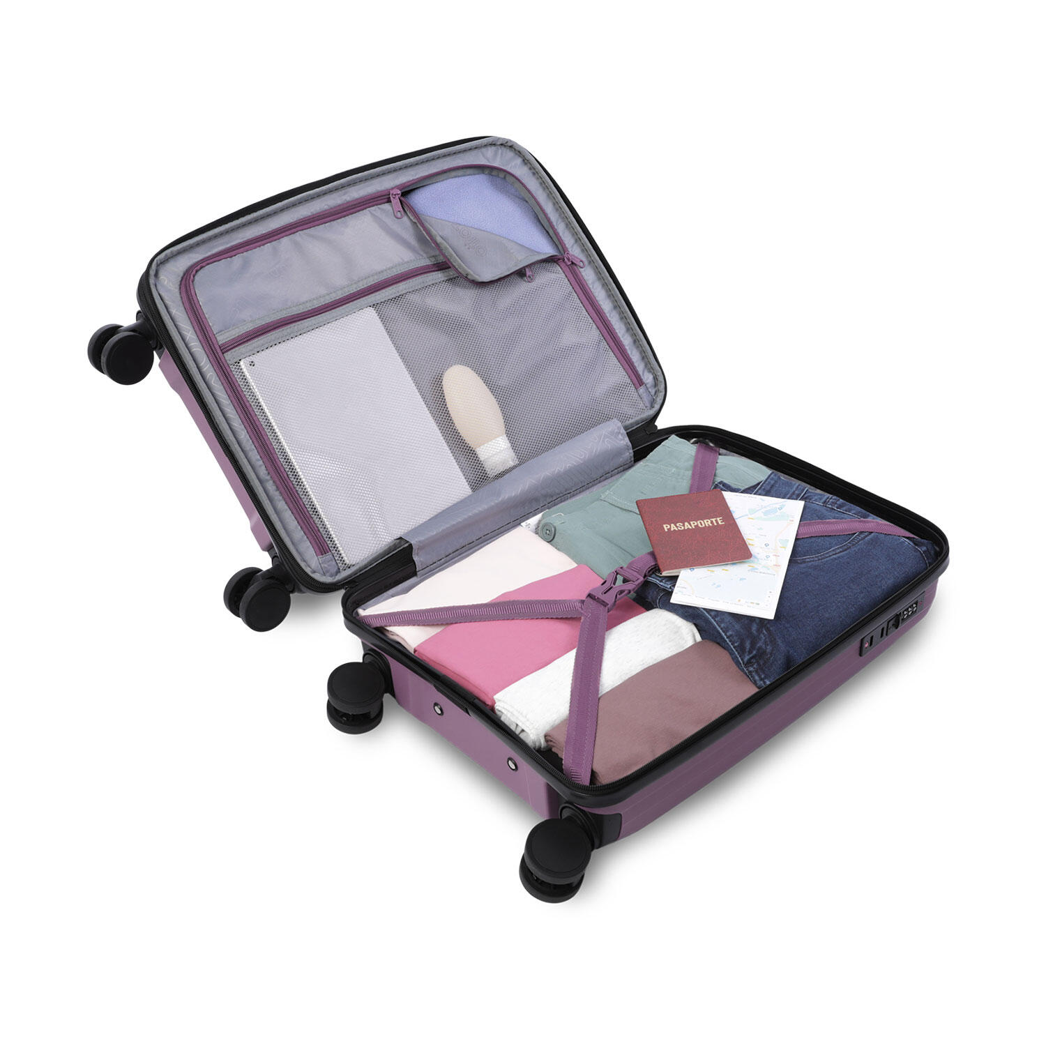 Totto Maleta de cabina Trulli S2 Grape Nectar/Negro Polipropileno 35.5 x 47 x 2 4/5