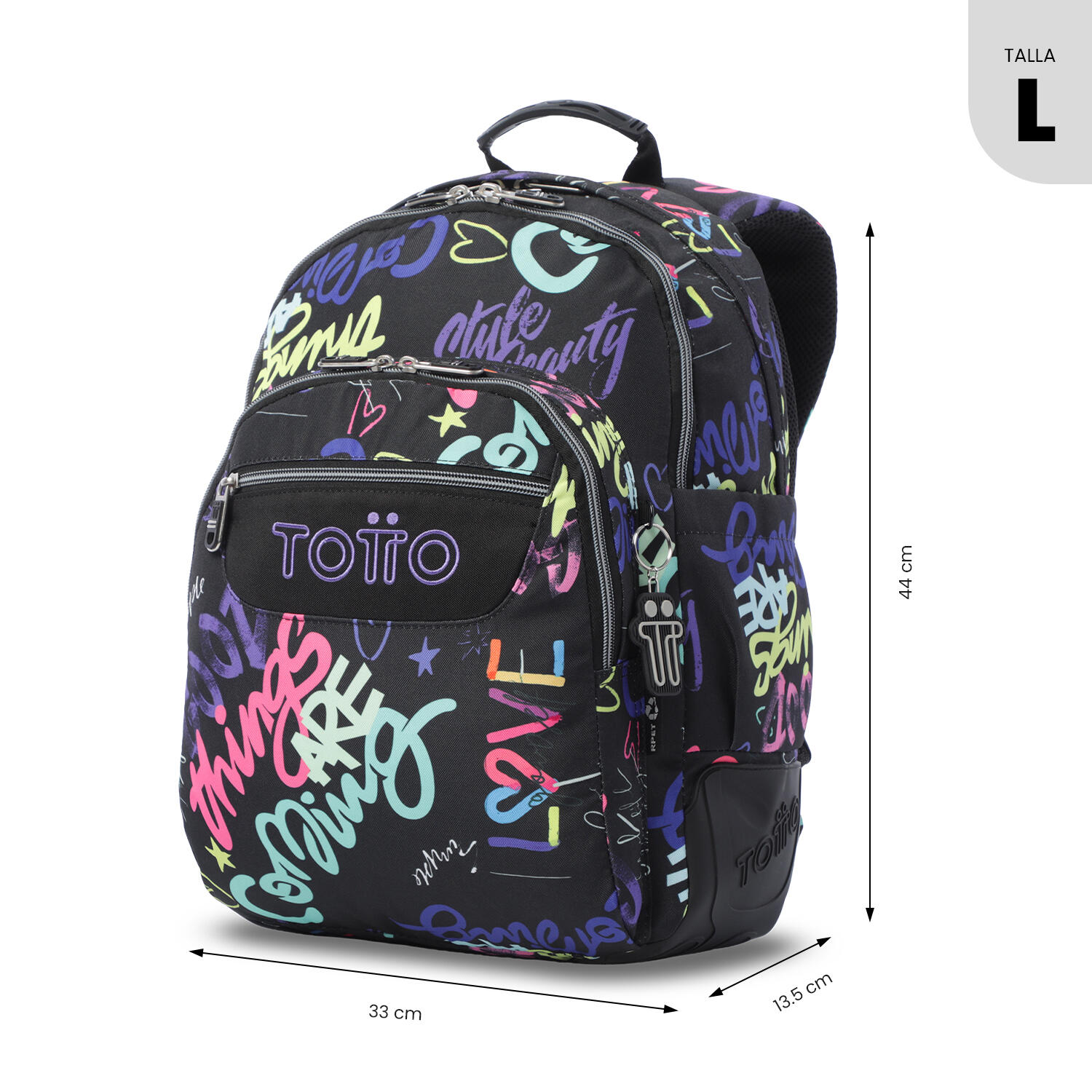Totto Mochila escolar Rayol Letry Poliéster 33 x 44 x 13.5 cm 3/5