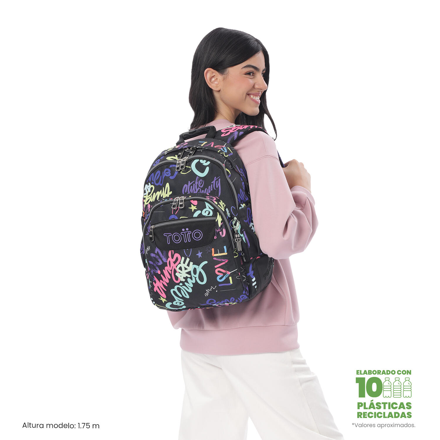 Totto Mochila escolar Rayol Letry Poliéster 33 x 44 x 13.5 cm 2/5