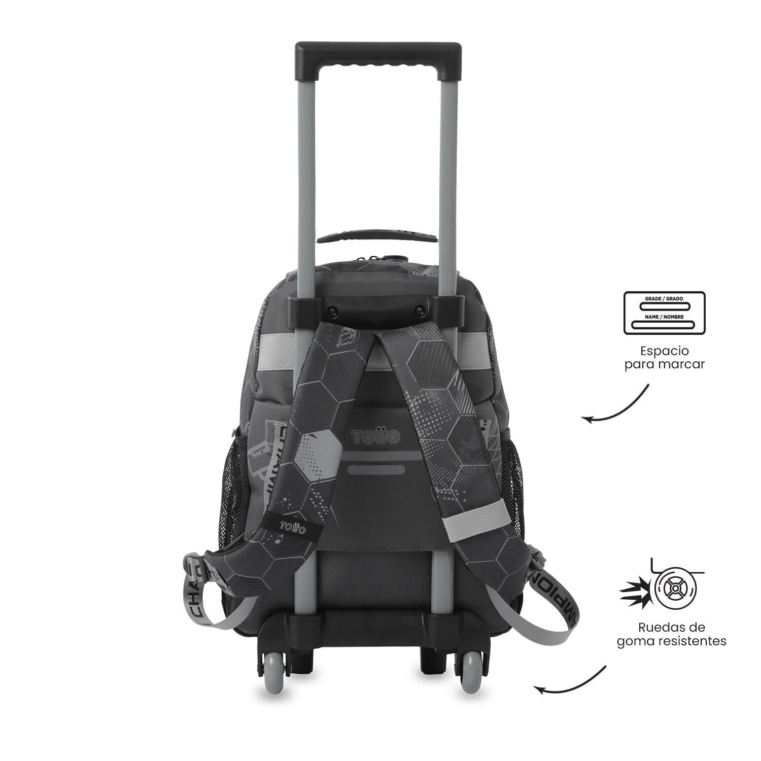 Totto Mochila infantil ruedas Champion M Champion Gray Poliéster 29.5 x 41.5 x 4/5