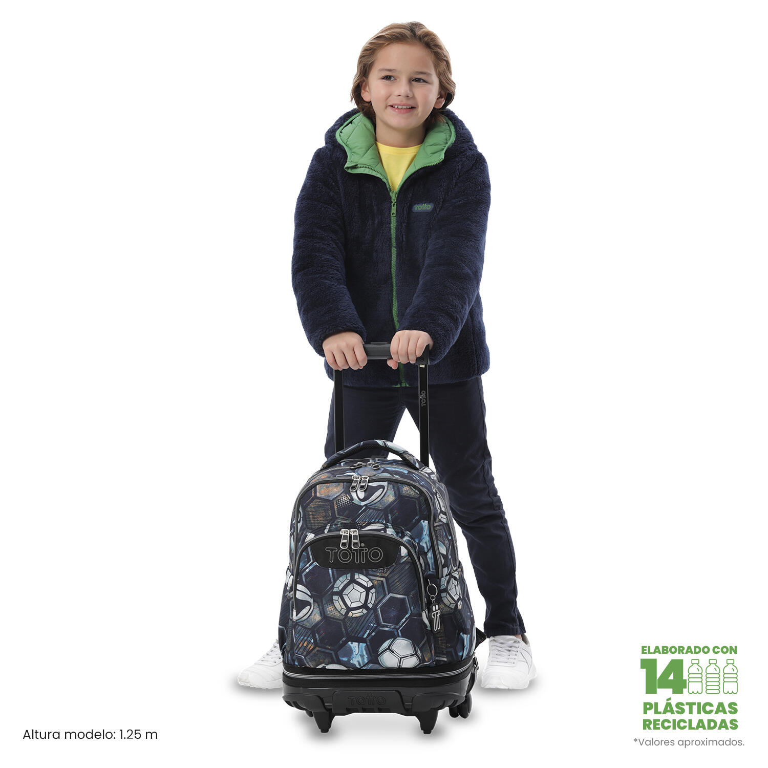 Totto Mochila escolar ruedas Tiza Desmontable Verat Soccer Poliéster 32 x 45.5 2/5
