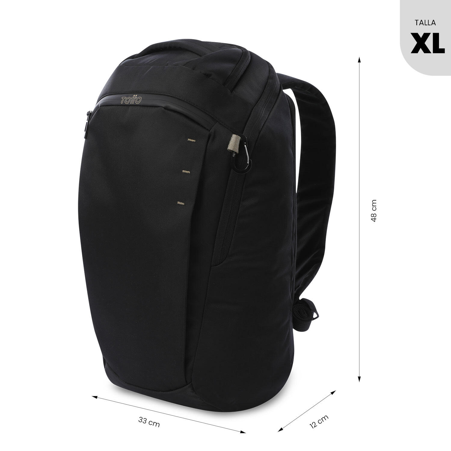 Totto Mochila ejecutiva Daytona Negro/Beige Poliéster 33 x 48 x 12 cm 3/5