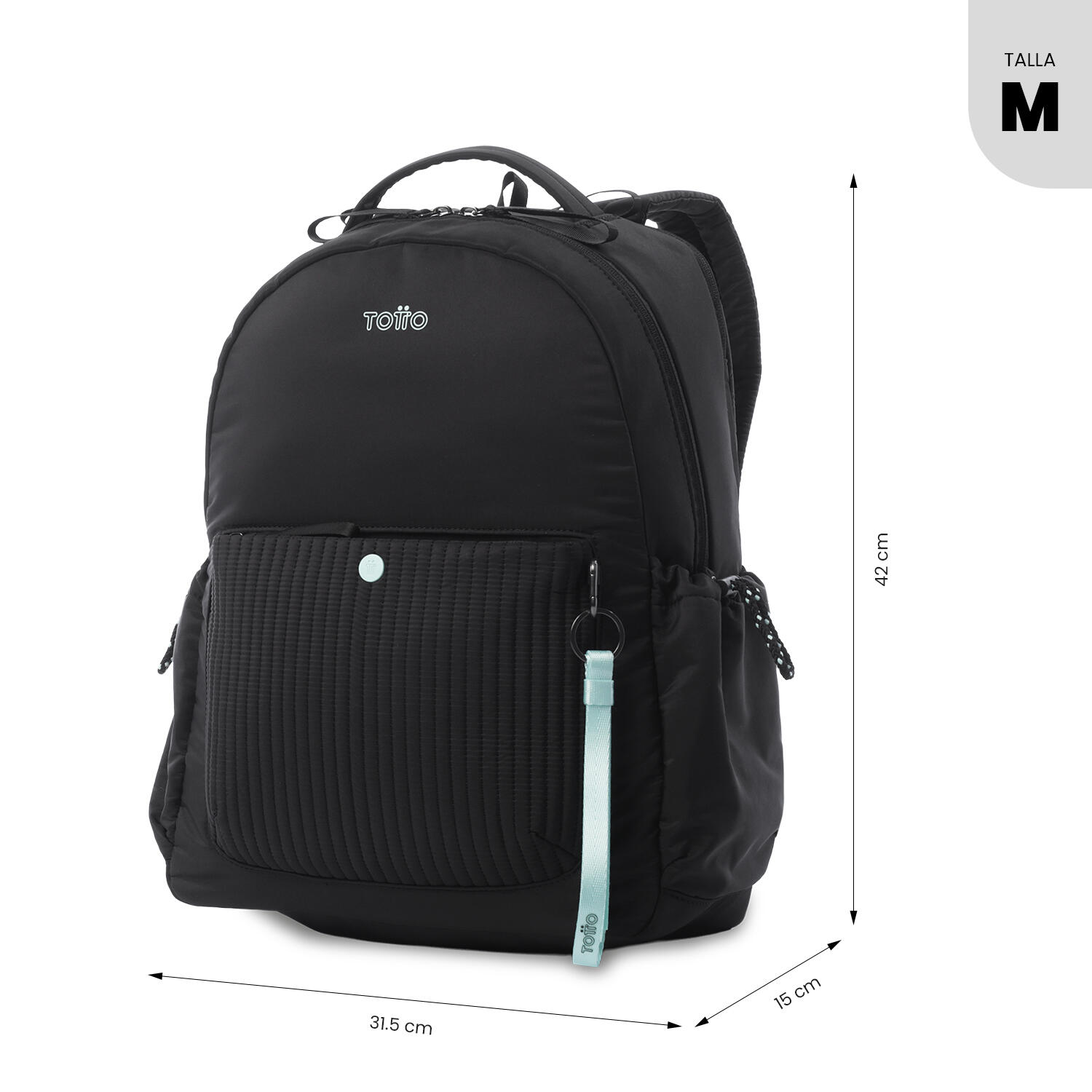 Totto Mochila ejecutiva Praga Negro/Dusty Aqua Poliéster 31.5 x 42 x 15 cm 3/5