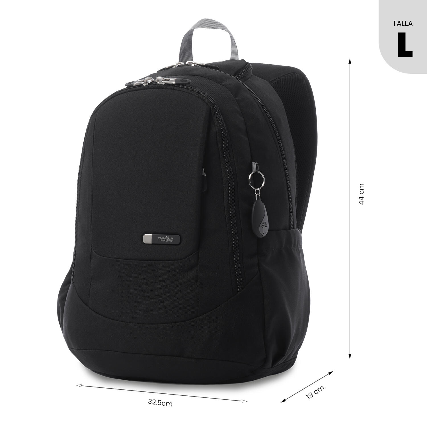 Totto Mochila urbana Goctal 3.0 Negro/Microchip Poliéster 32.5 x 44 x 18 cm 3/5