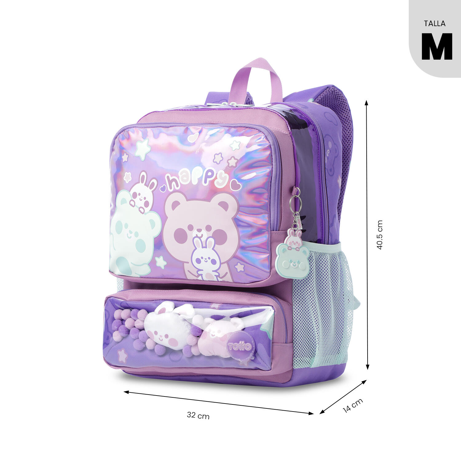 Totto Mochila Infantil Friends Party M Friends Party Poliéster 32 x 40.5 x 14 c 3/5