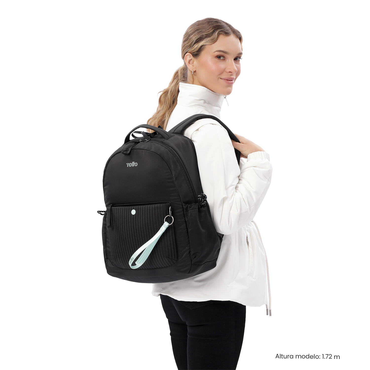 Totto Mochila ejecutiva Praga Negro/Dusty Aqua Poliéster 31.5 x 42 x 15 cm 2/5