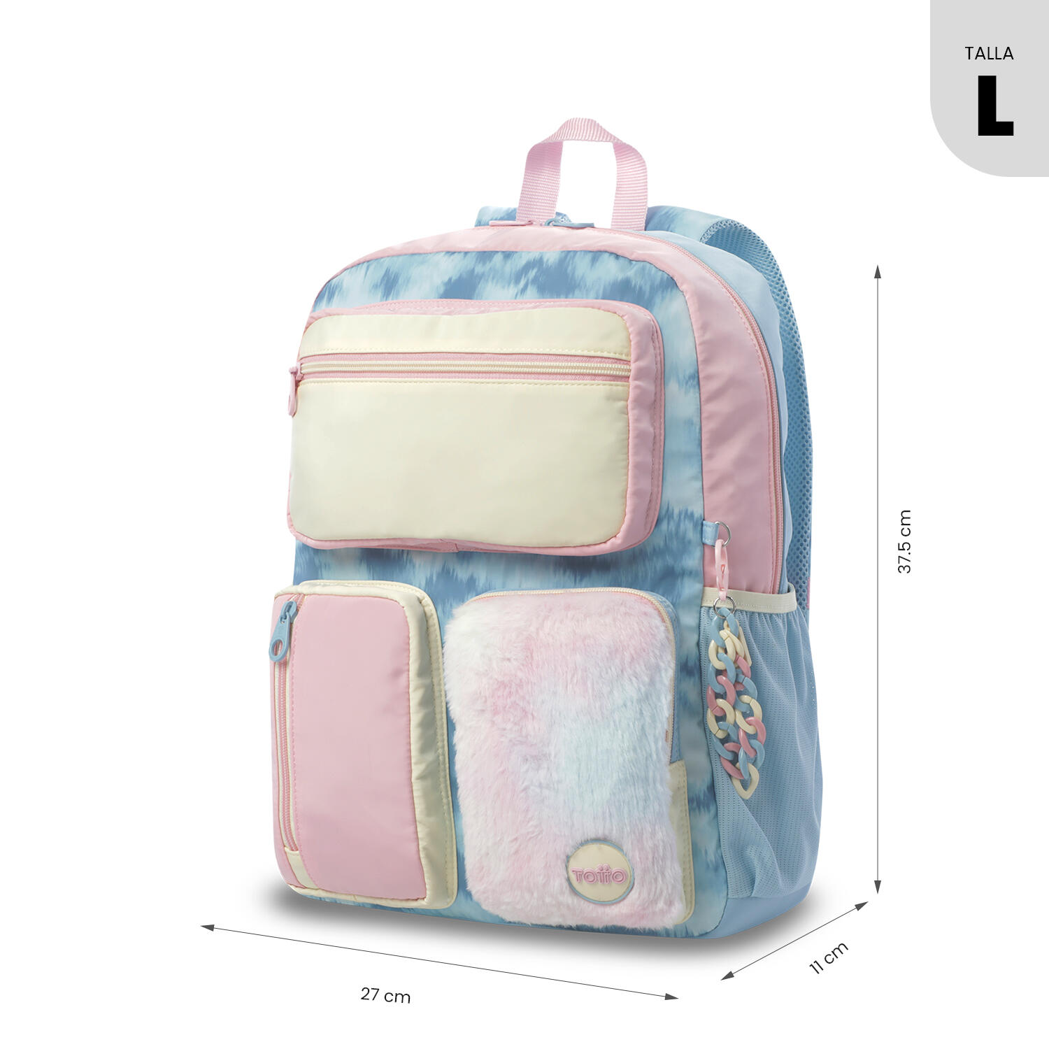 Totto Mochila infantil Bloum L Bloum Blue Poliéster 29 x 39 x 12 cm 3/5