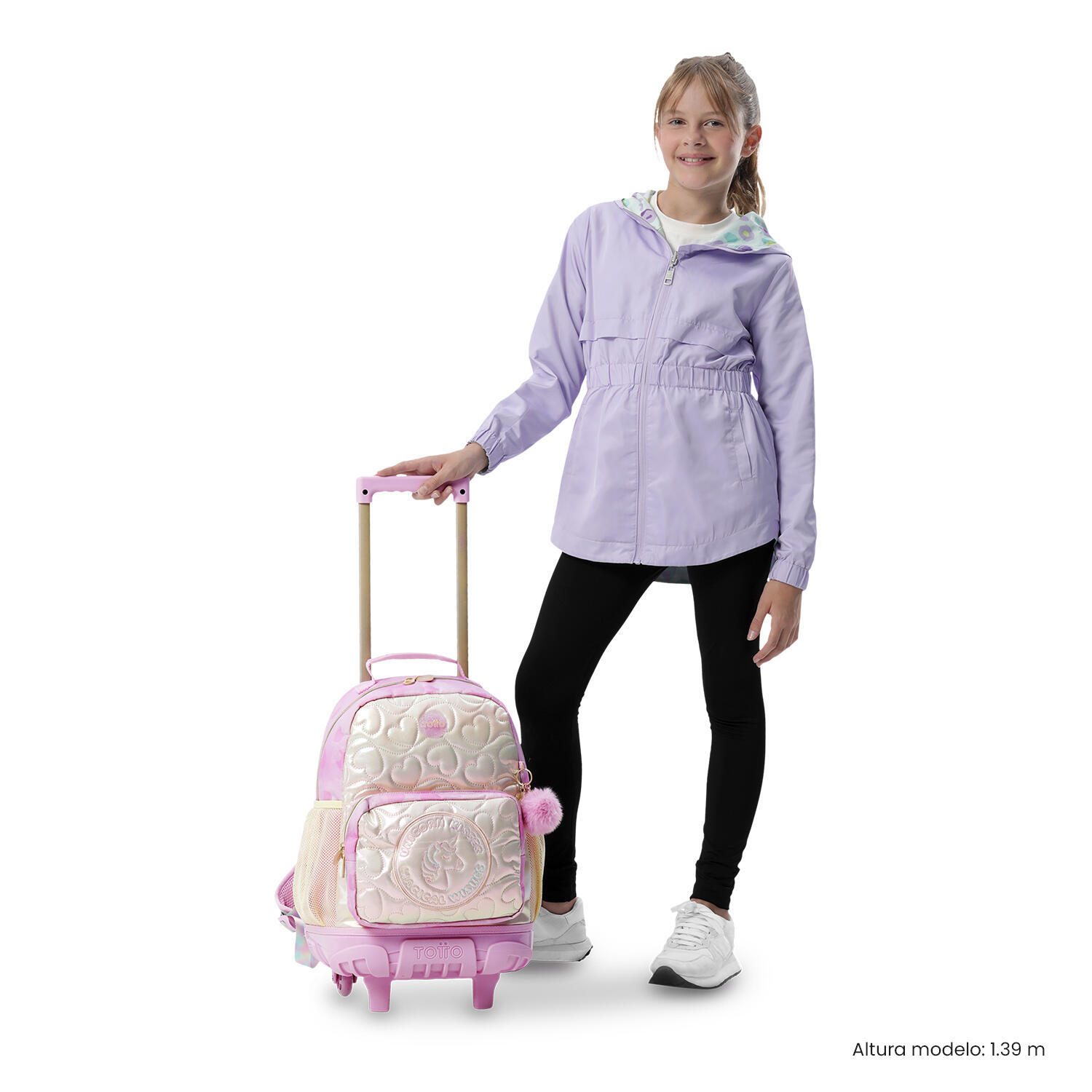 Totto Mochila infantil ruedas Unicorn Kisses M Unicorn Kisses Glowy Poliéster 2 2/5