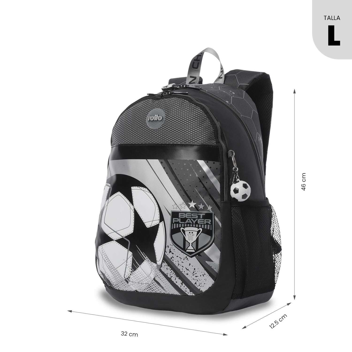 Totto Mochila infantil Champion L Champion Gray Poliéster 32 x 46 x 12.5 cm 3/5