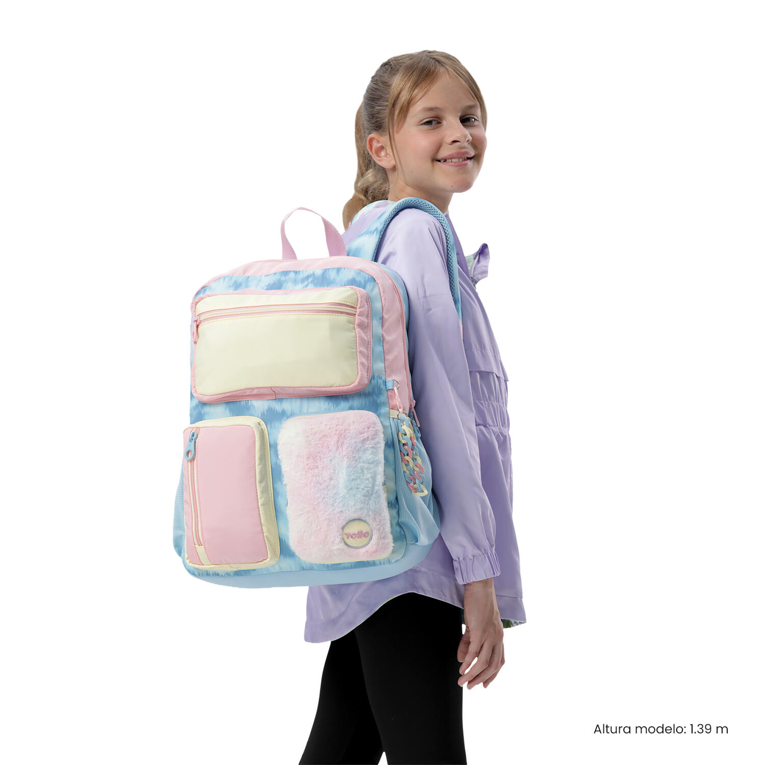 Totto Mochila infantil Bloum L Bloum Blue Poliéster 29 x 39 x 12 cm 2/5