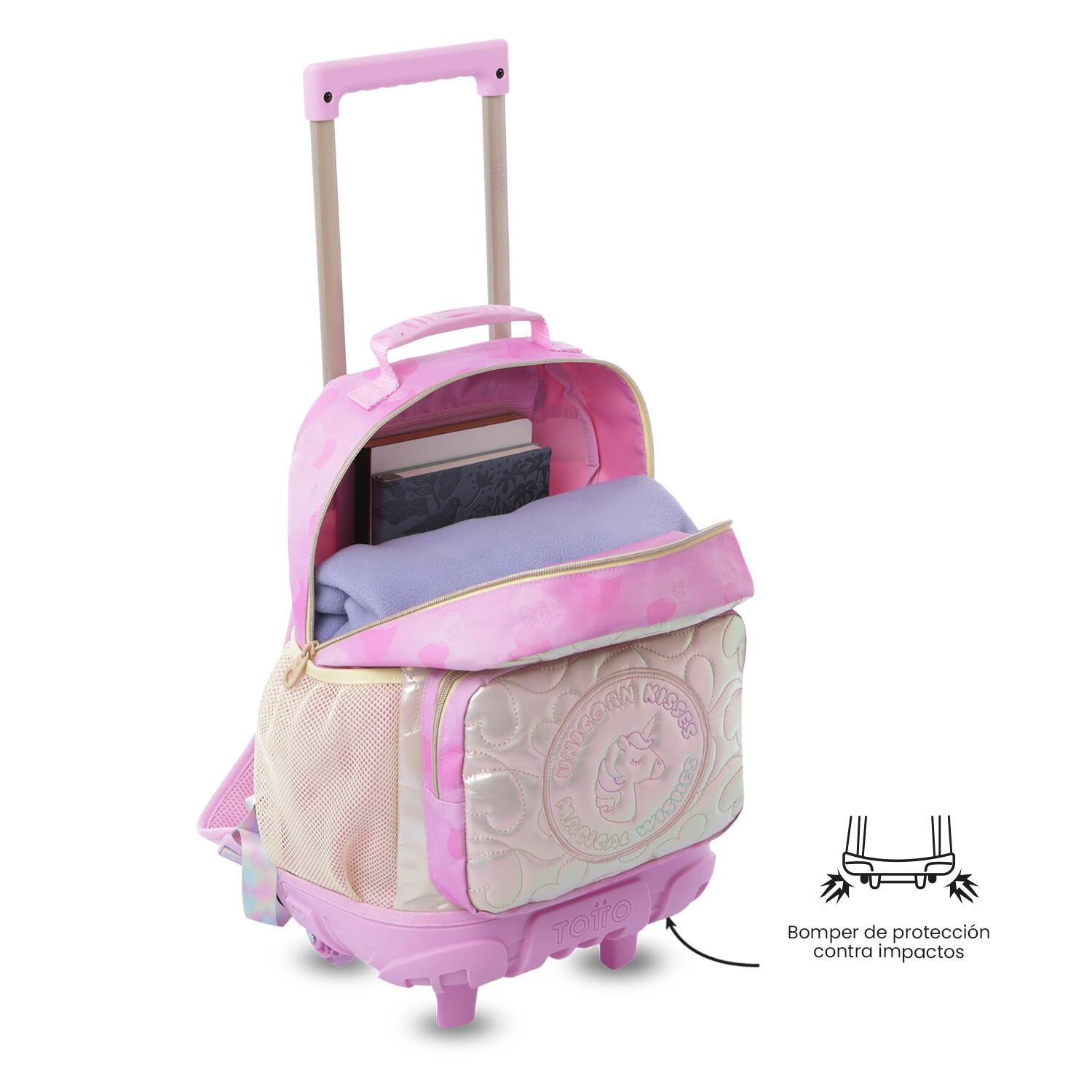 Totto Mochila infantil ruedas Unicorn Kisses M Unicorn Kisses Glowy Poliéster 2 5/5