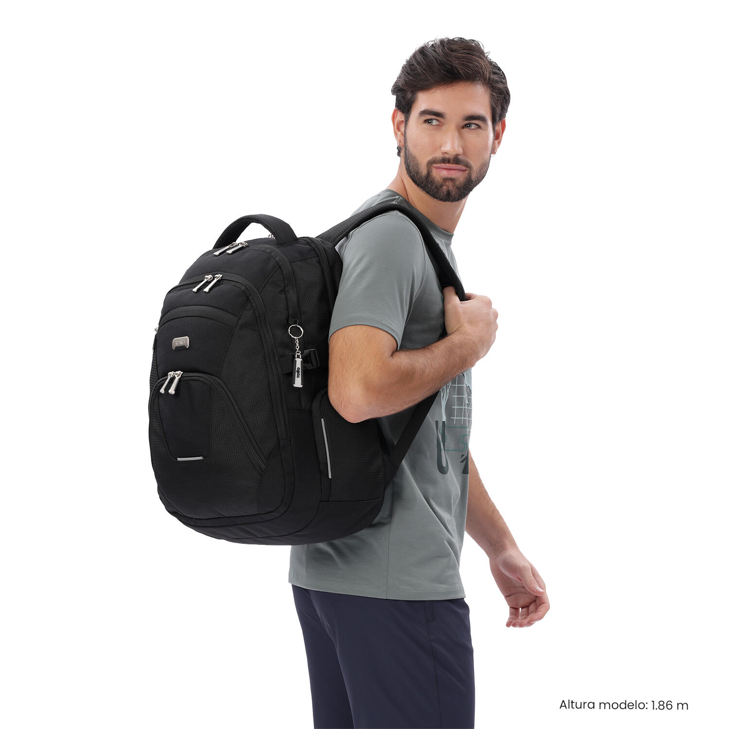 Totto Mochila ejecutiva Polixan 3.0 Negro/Black Poliéster 30 x 48 x 14 cm 2/5