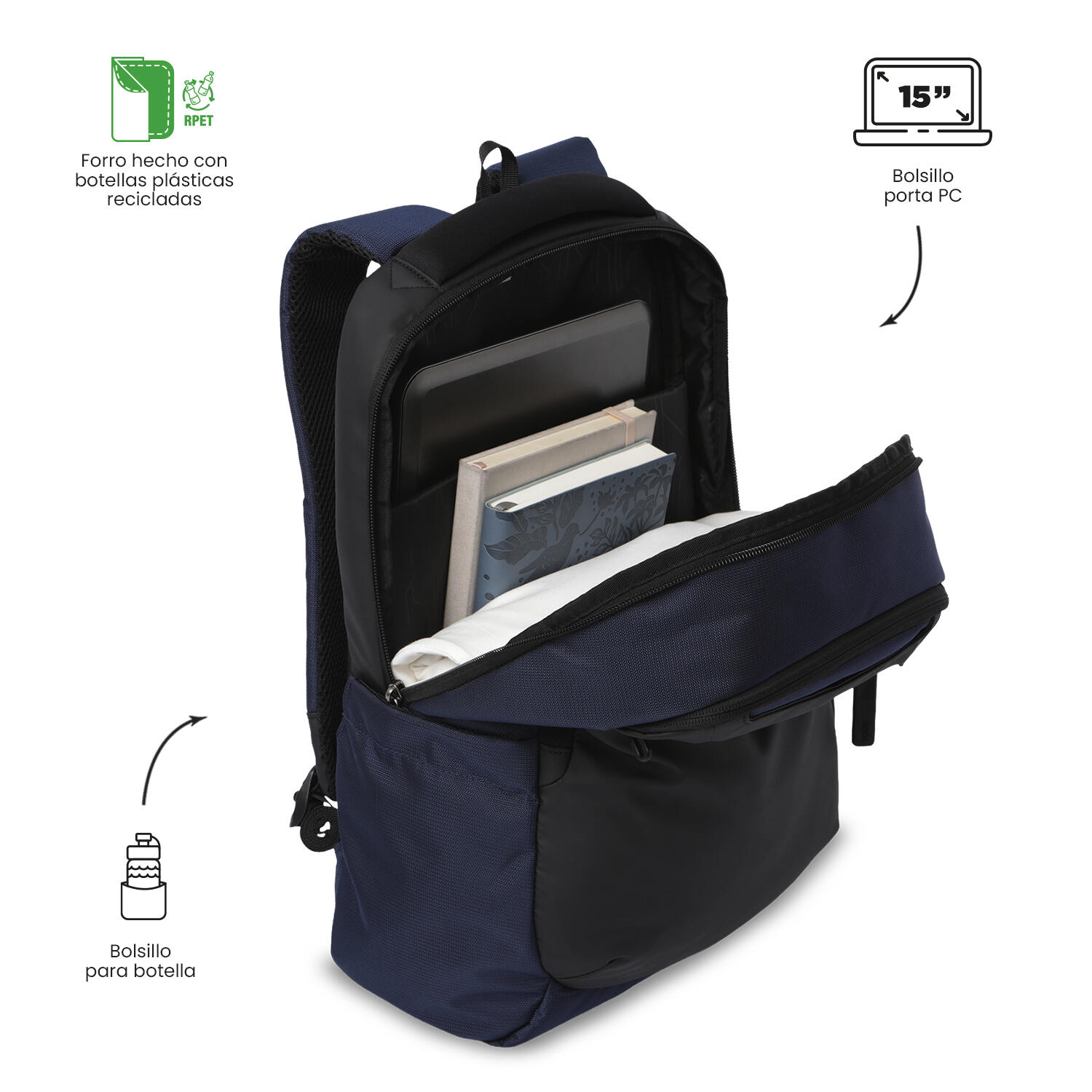 Totto Mochila ejecutiva GTX  M Salute/Negro Poliéster 31 x 44 x 15 cm 5/5