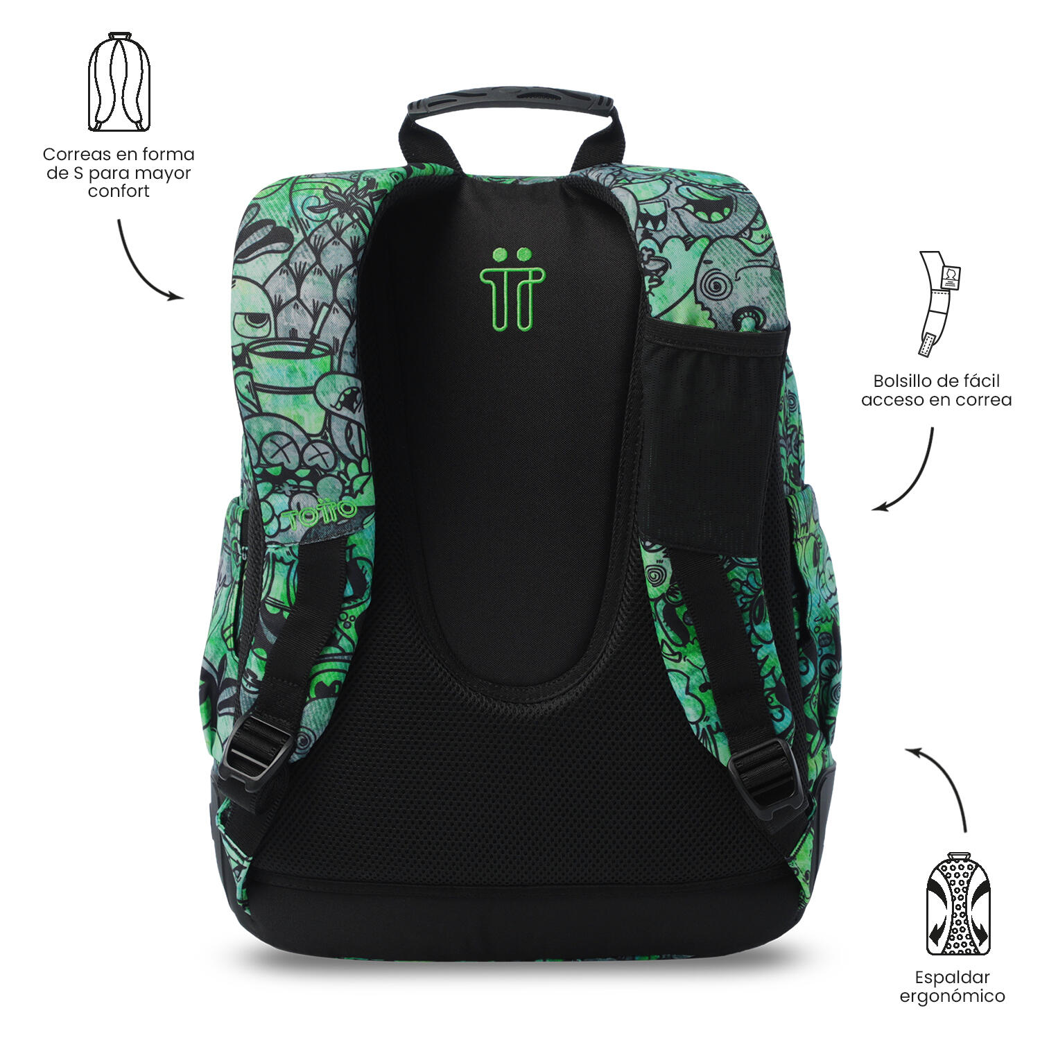 Totto Mochila escolar Rayol Crew Poliéster 33 x 44 x 13.5 cm 4/5