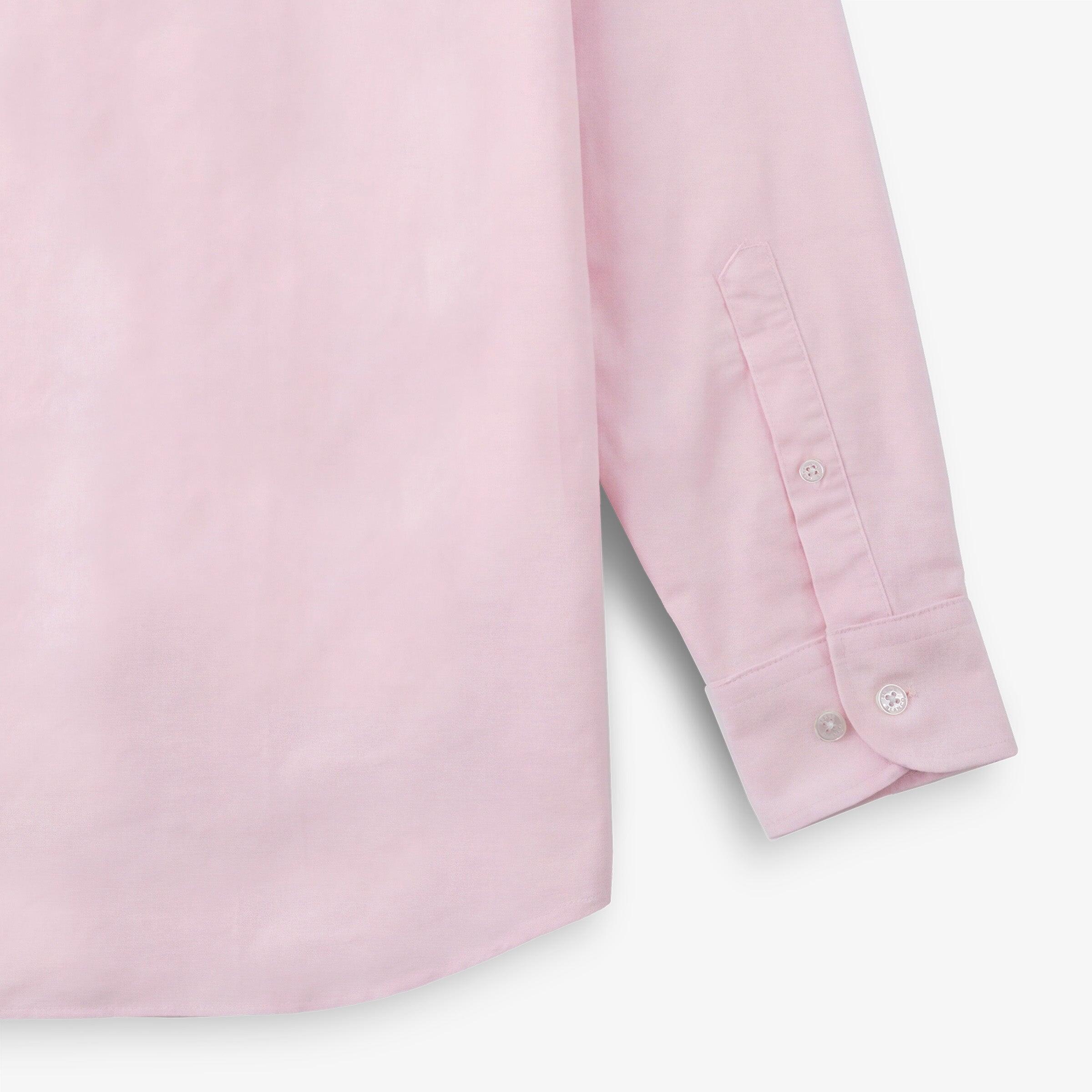 Camisa de manga comprida em algodão oxford com bolso no peito rosa 4/4