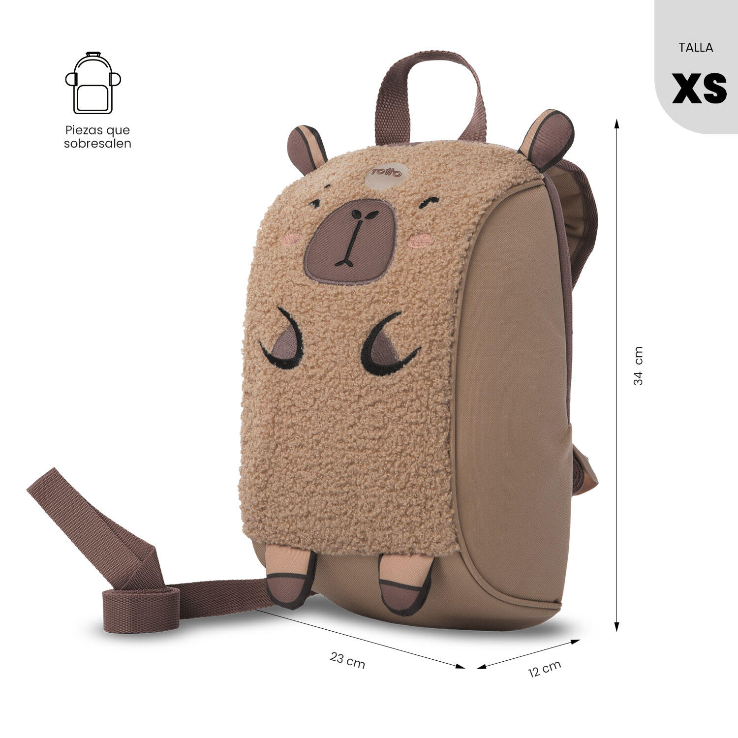 Totto Mochila infantil Kido Toast Poliéster 23 x 34 x 12 cm 3/5
