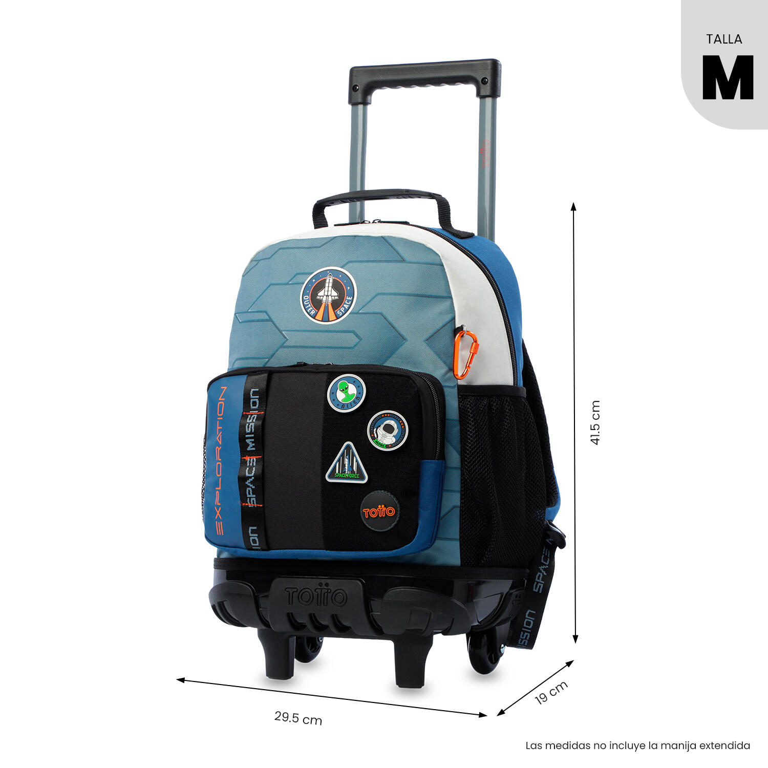 Totto Mochila infantil ruedas Stardust M Gemini Poliéster 29.5 x 41.5 x 19 cm 3/5