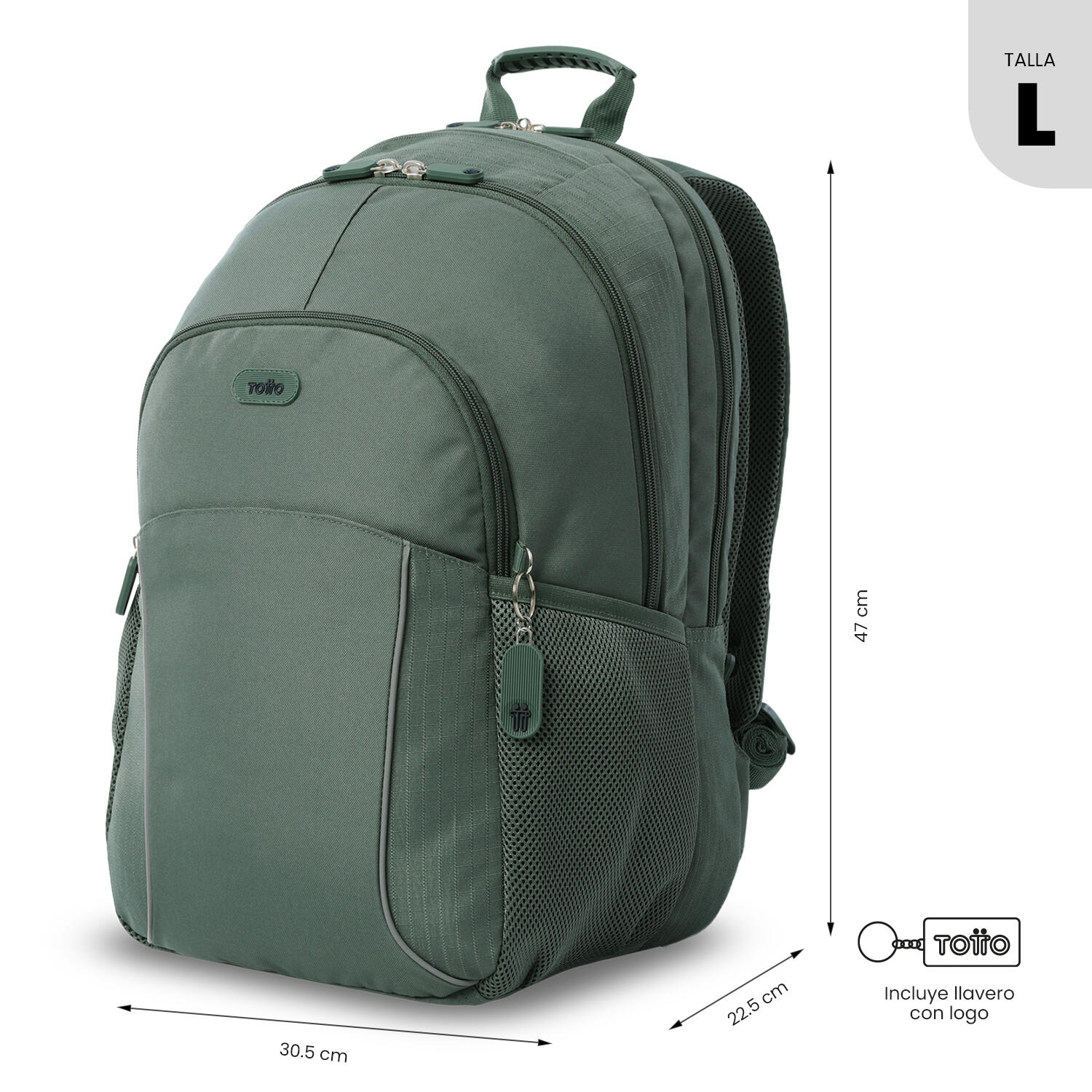 Totto Mochila urbana Cambri 2.0 Dark Forest/Salute Poliéster 30.5 x 47 x 22.5 c 3/5