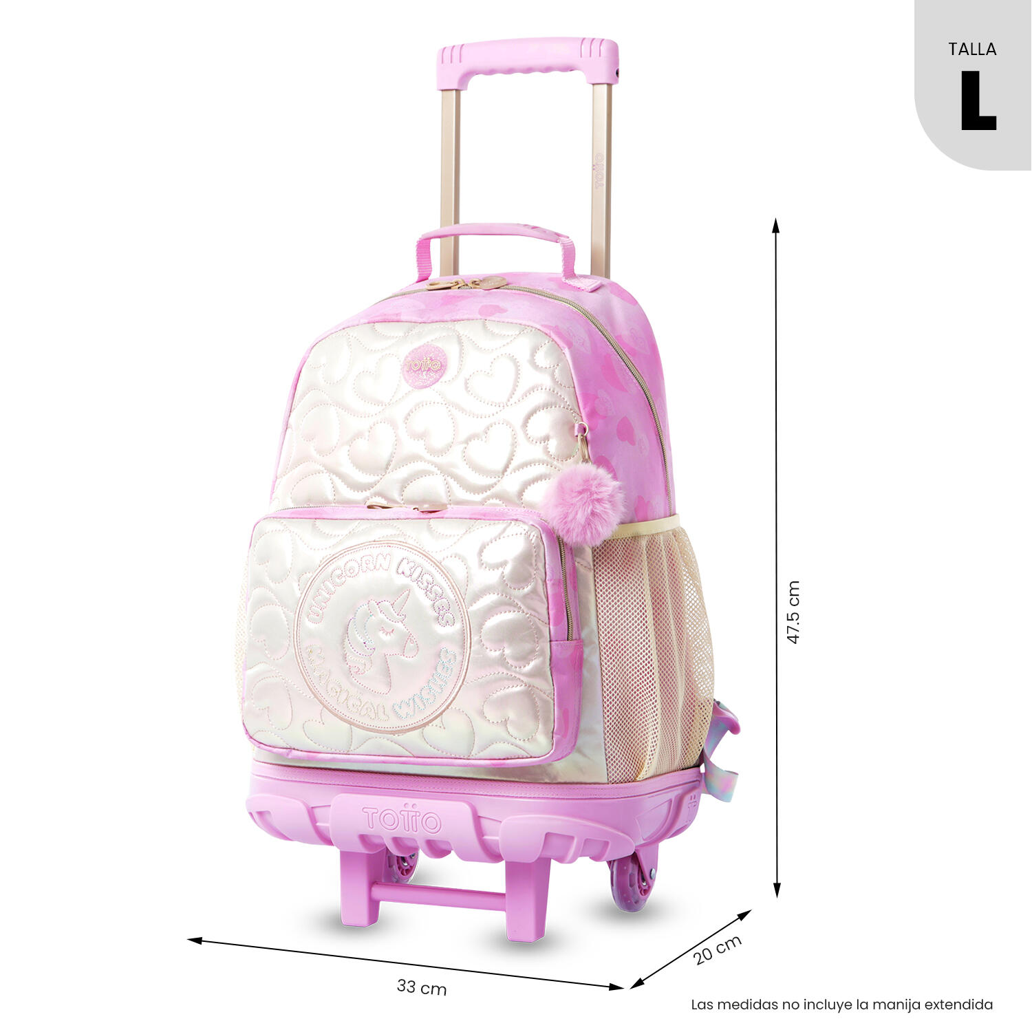 Totto Mochila infantil ruedas Unicorn Kisses L Unicorn Kisses Glowy Poliéster 3 3/5