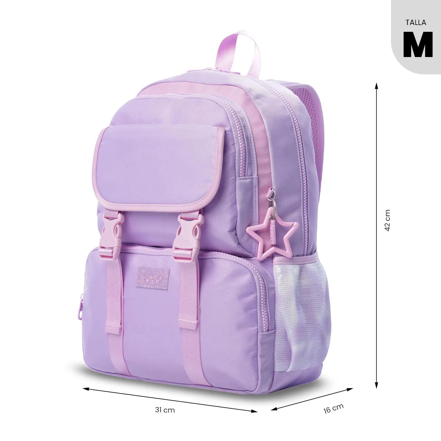 Totto Mochila infantil Cluw M Morado/Rosado Poliéster 31 x 42 x 16 cm 3/5