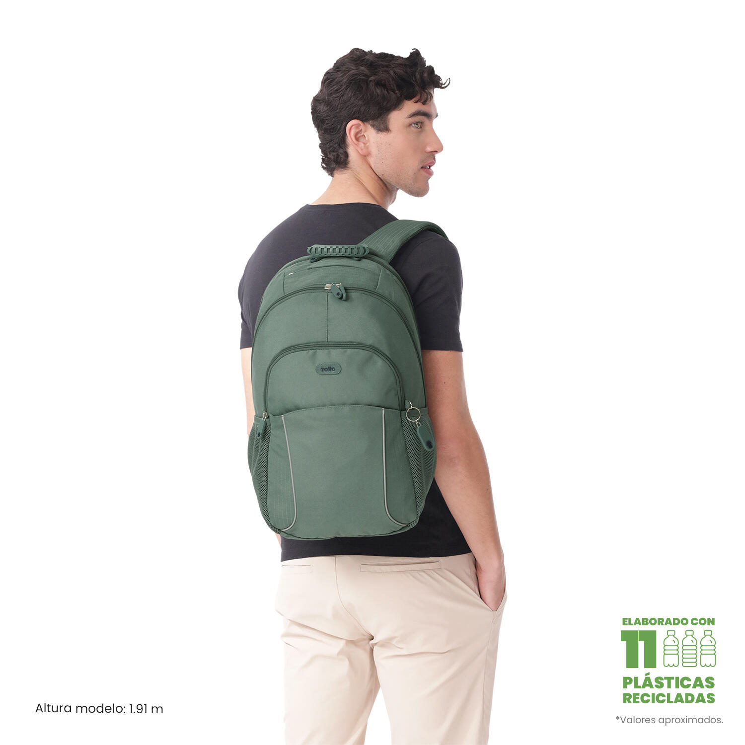 Totto Mochila urbana Cambri 2.0 Dark Forest/Salute Poliéster 30.5 x 47 x 22.5 c 2/5