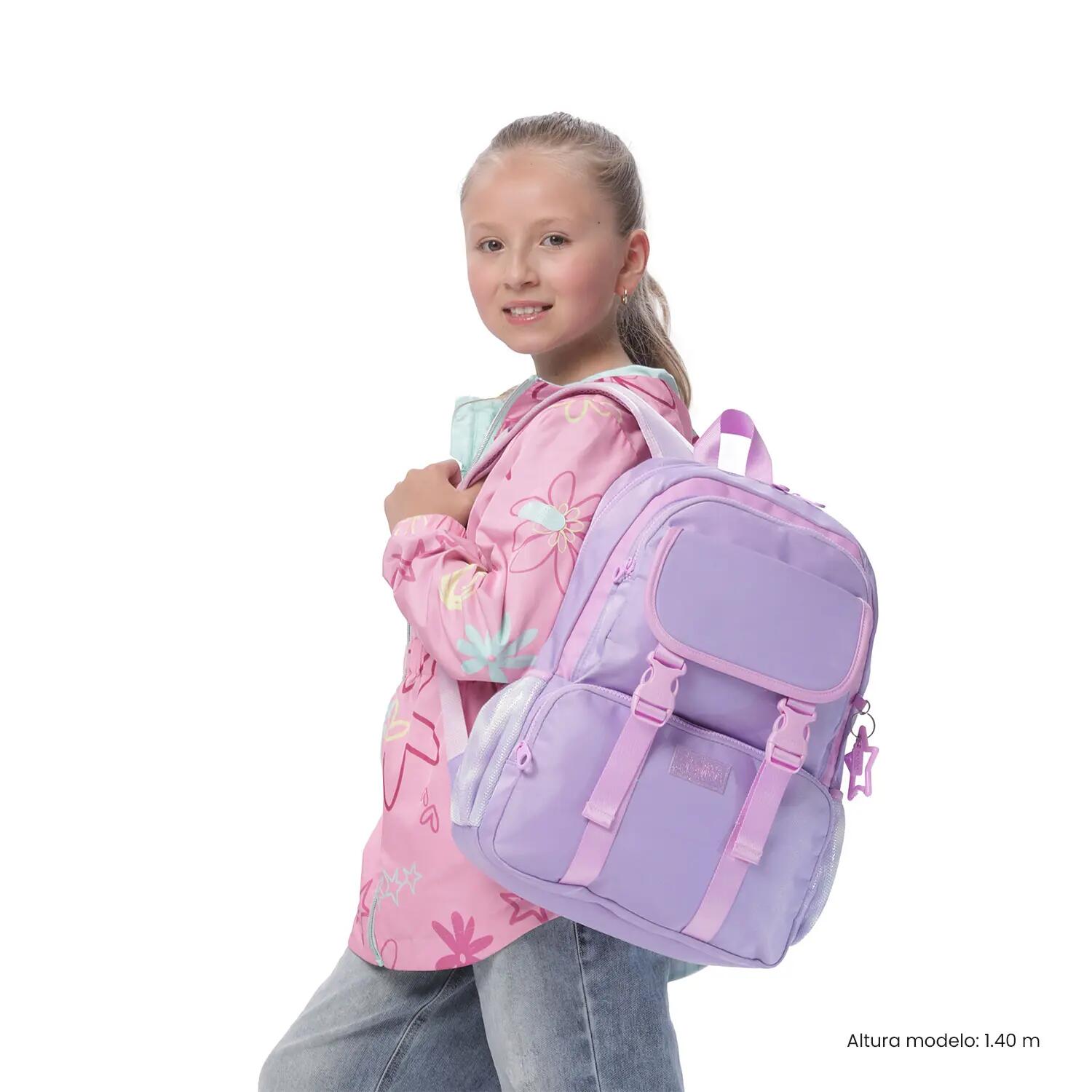 Totto Mochila infantil Cluw M Morado/Rosado Poliéster 31 x 42 x 16 cm 2/5