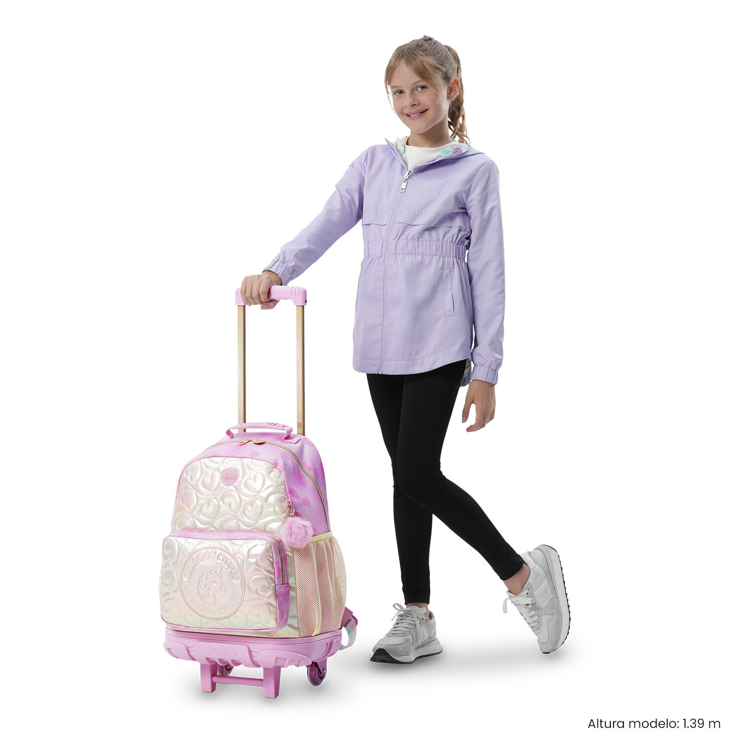 Totto Mochila infantil ruedas Unicorn Kisses L Unicorn Kisses Glowy Poliéster 3 2/5