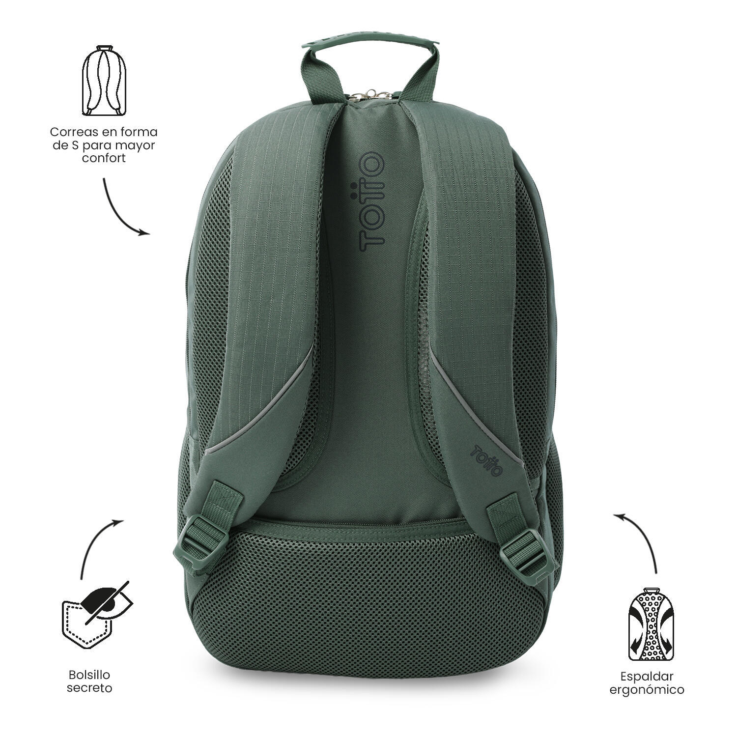 Totto Mochila urbana Cambri 2.0 Dark Forest/Salute Poliéster 30.5 x 47 x 22.5 c 4/5