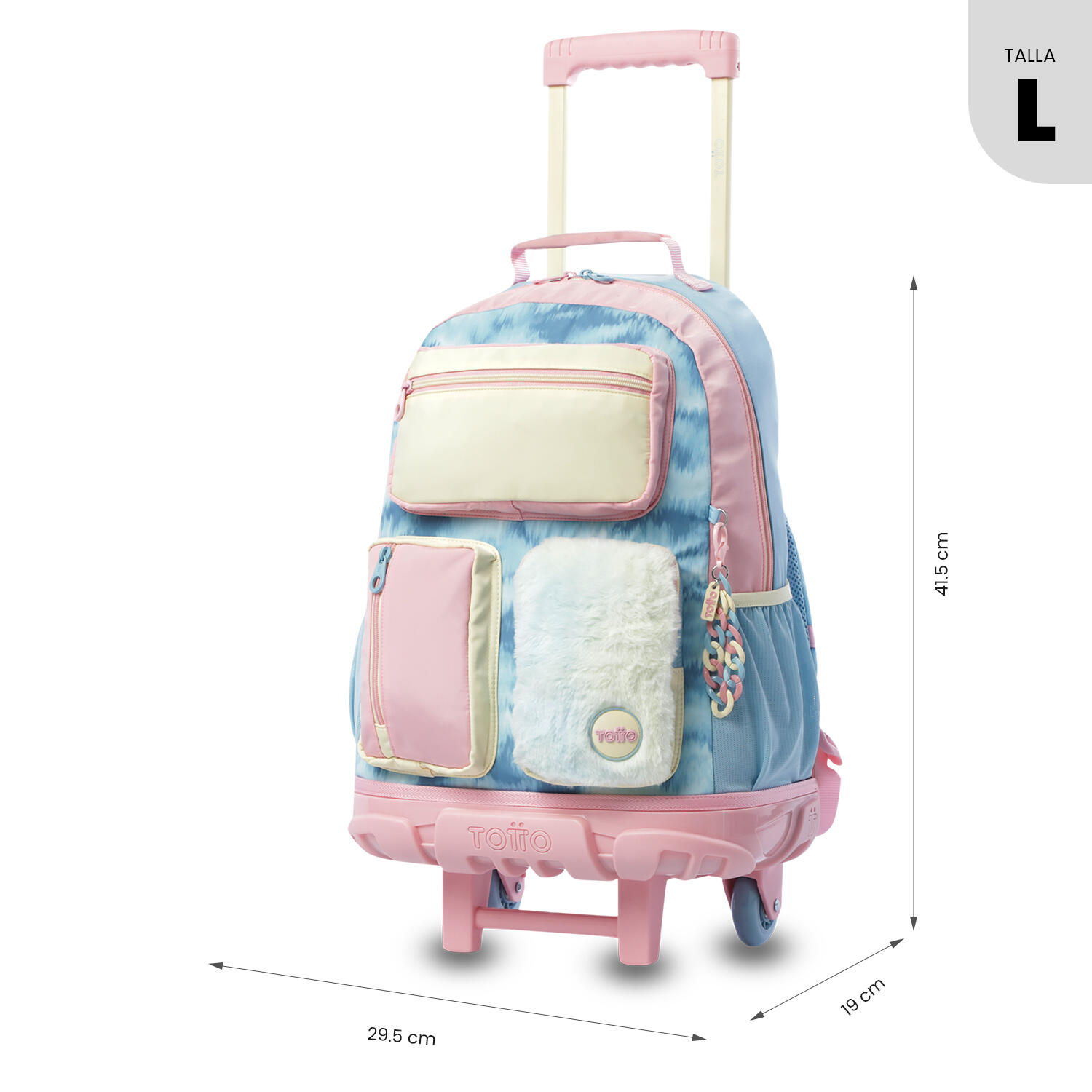 Totto Mochila infantil ruedas Bloum L Bloum Blue Poliéster 29.5 x 41.5 x 19 cm 3/5